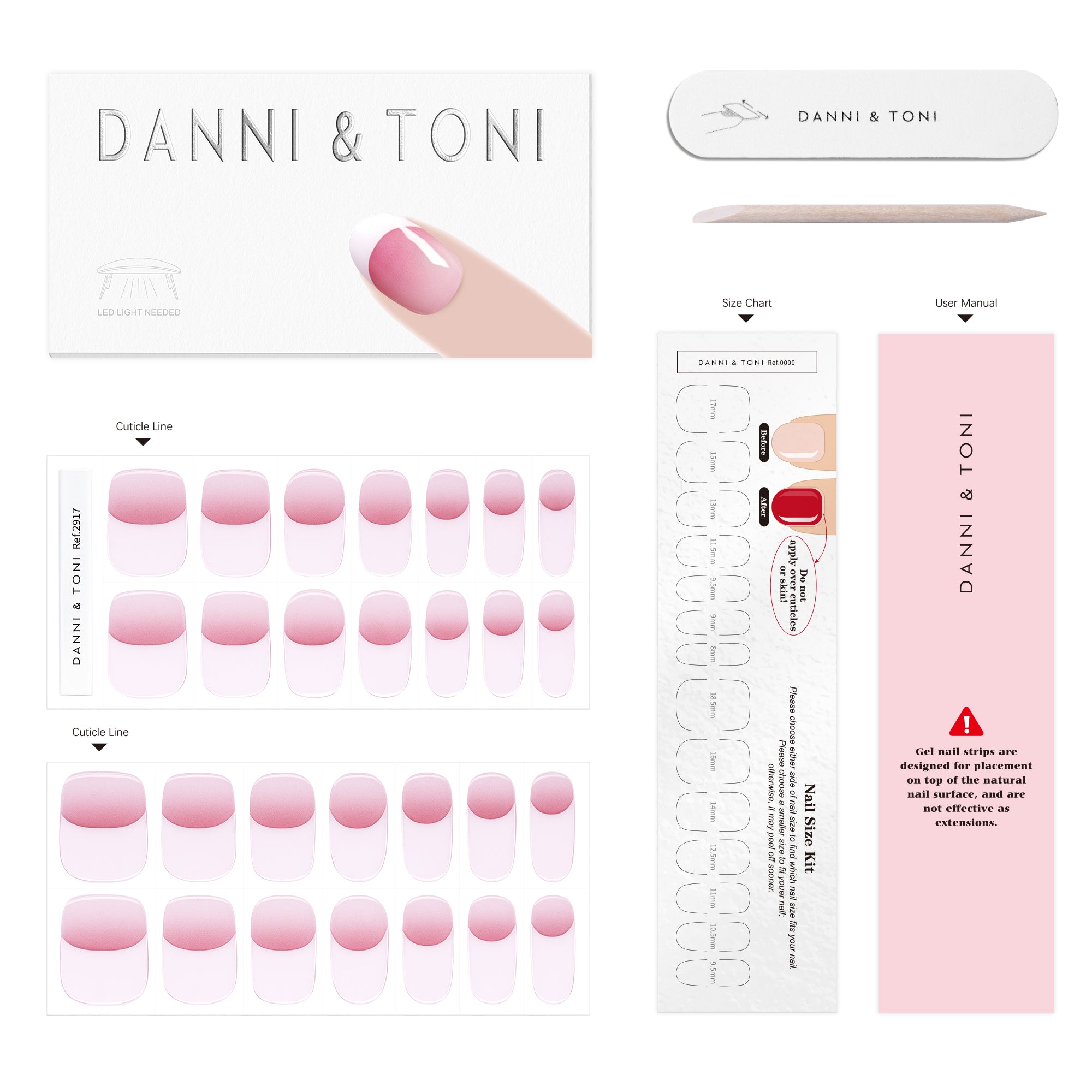 Milky Jelly French Tip Gel Nail Strips with Glossy Clean Girl Finish | Jelly French - 2917