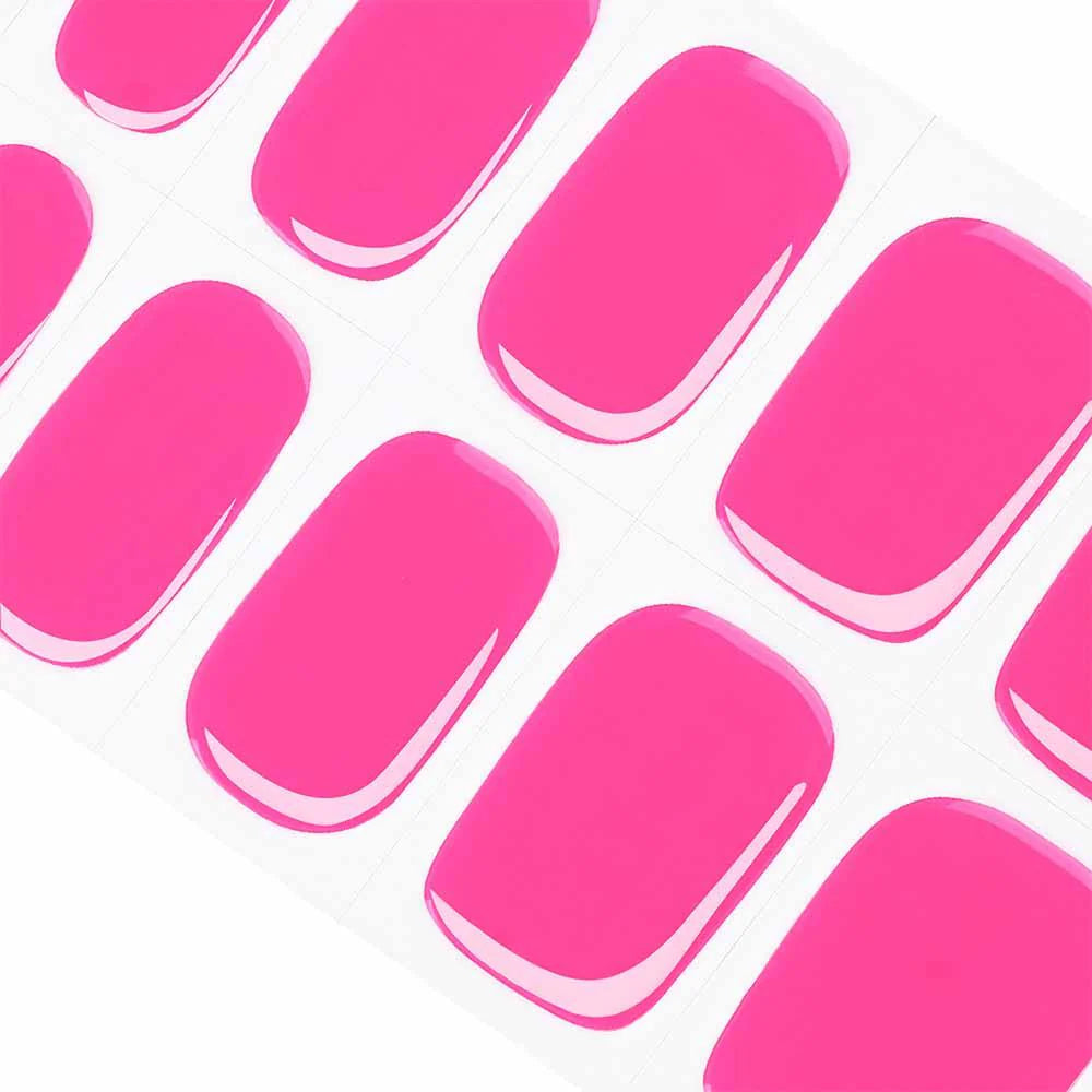 Neon & Fluorescent Pink Semi Cured Gel Nail Strips | Hot Pinks - 3450