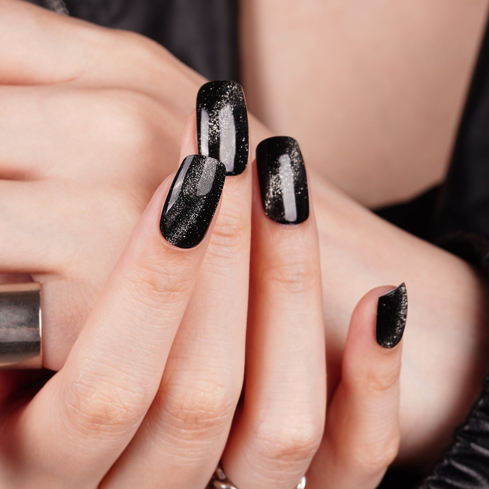Starry Night Glitter Semi Cured Gel Nail Strips | Light the Dark - 3518