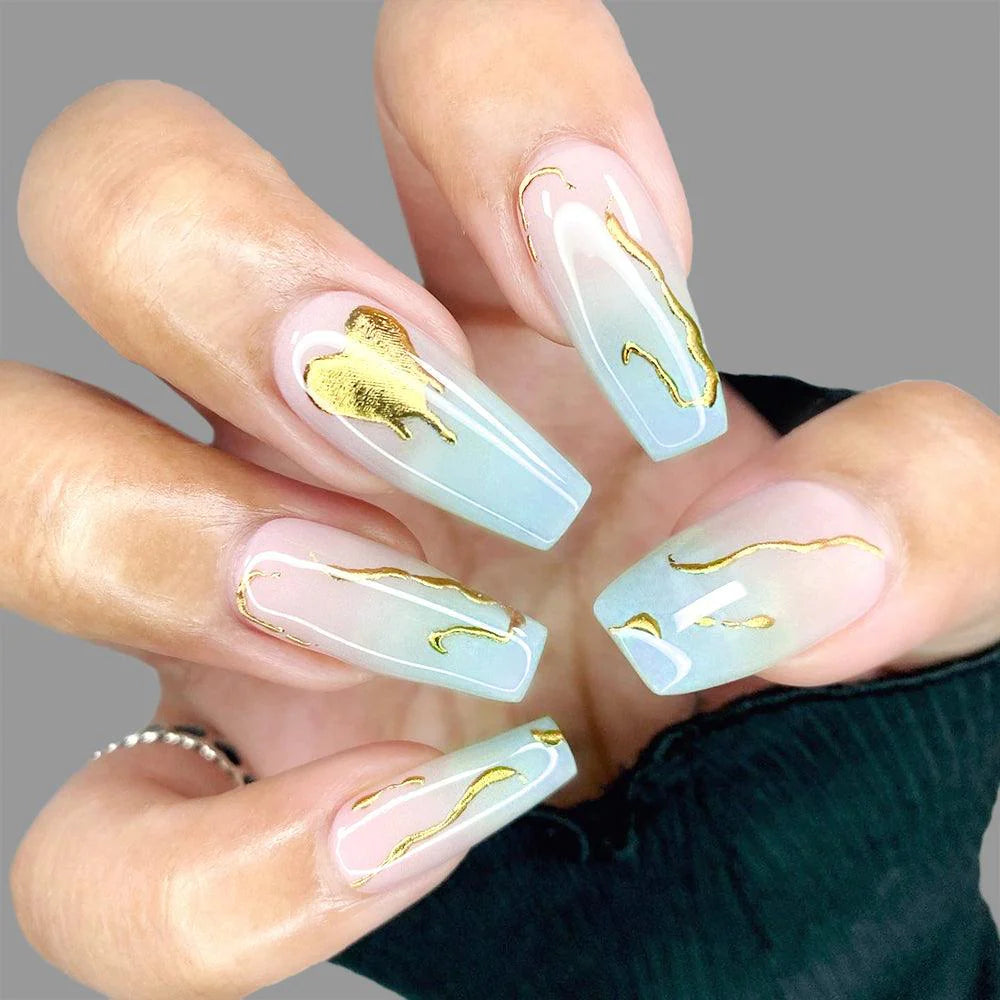 Luxe Metallic Swirl Semi Cured Gel Nail Strips | Aphrodite - 3530