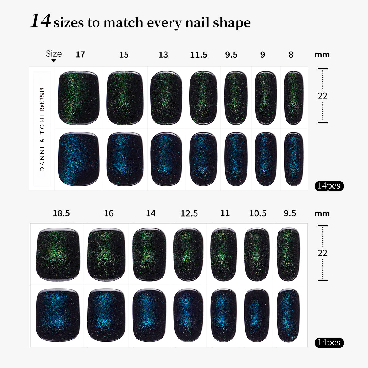 Galactic Glow Magnetic Semi Cured Gel Nail Strips | Oceanic Panther - 3588