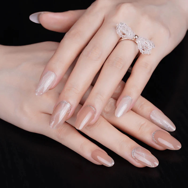 Elegant Crystal Elegance Semi Cured Gel Nail Strips | Sweet Tea - 4225