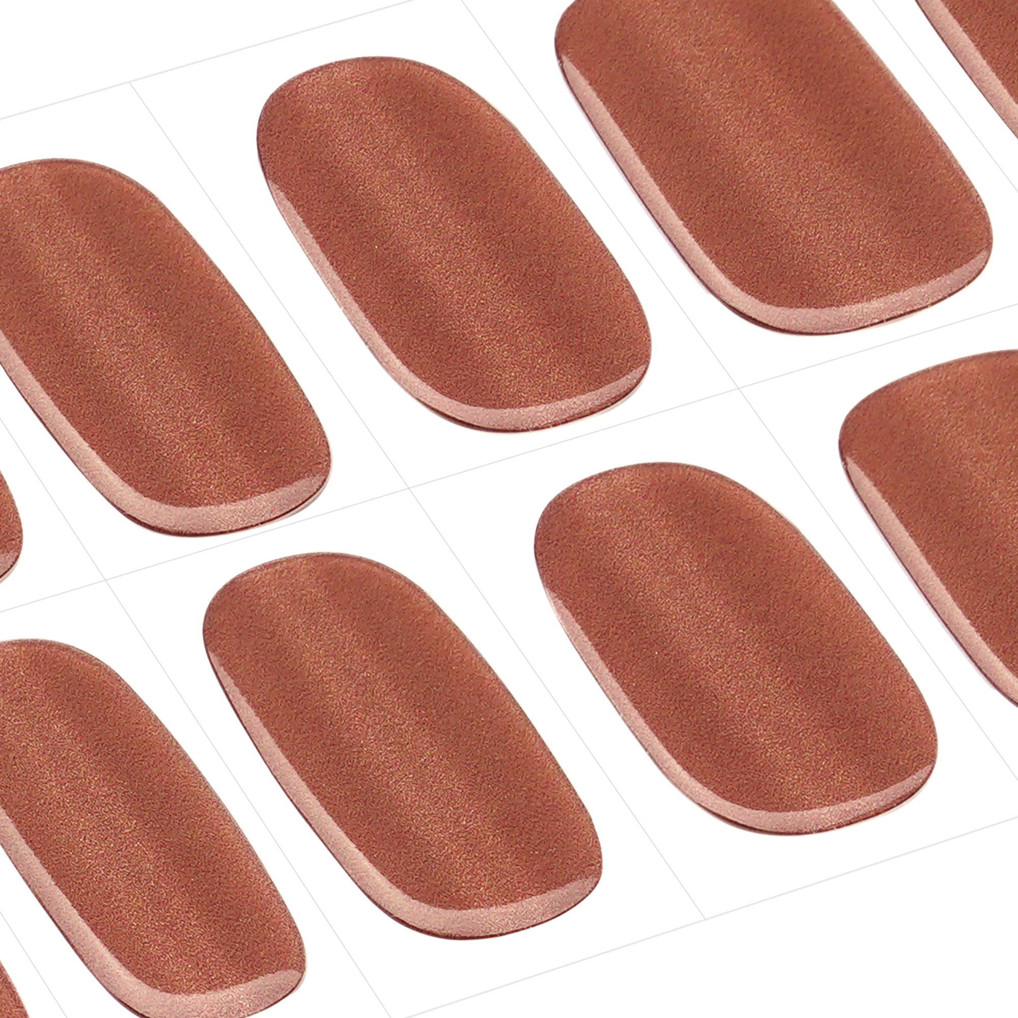 Shimmering Mocha Brown Gel Nail Strips | Cocoa Glint-2798