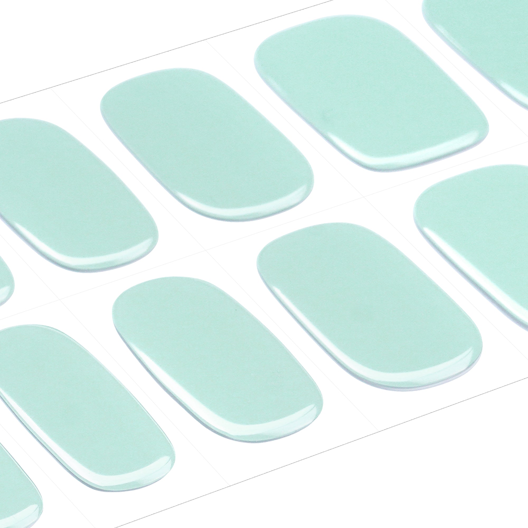 Soft Mint Green Gel Nail Strips with Fresh Glossy Clean Finish | Fresh Mint-2907
