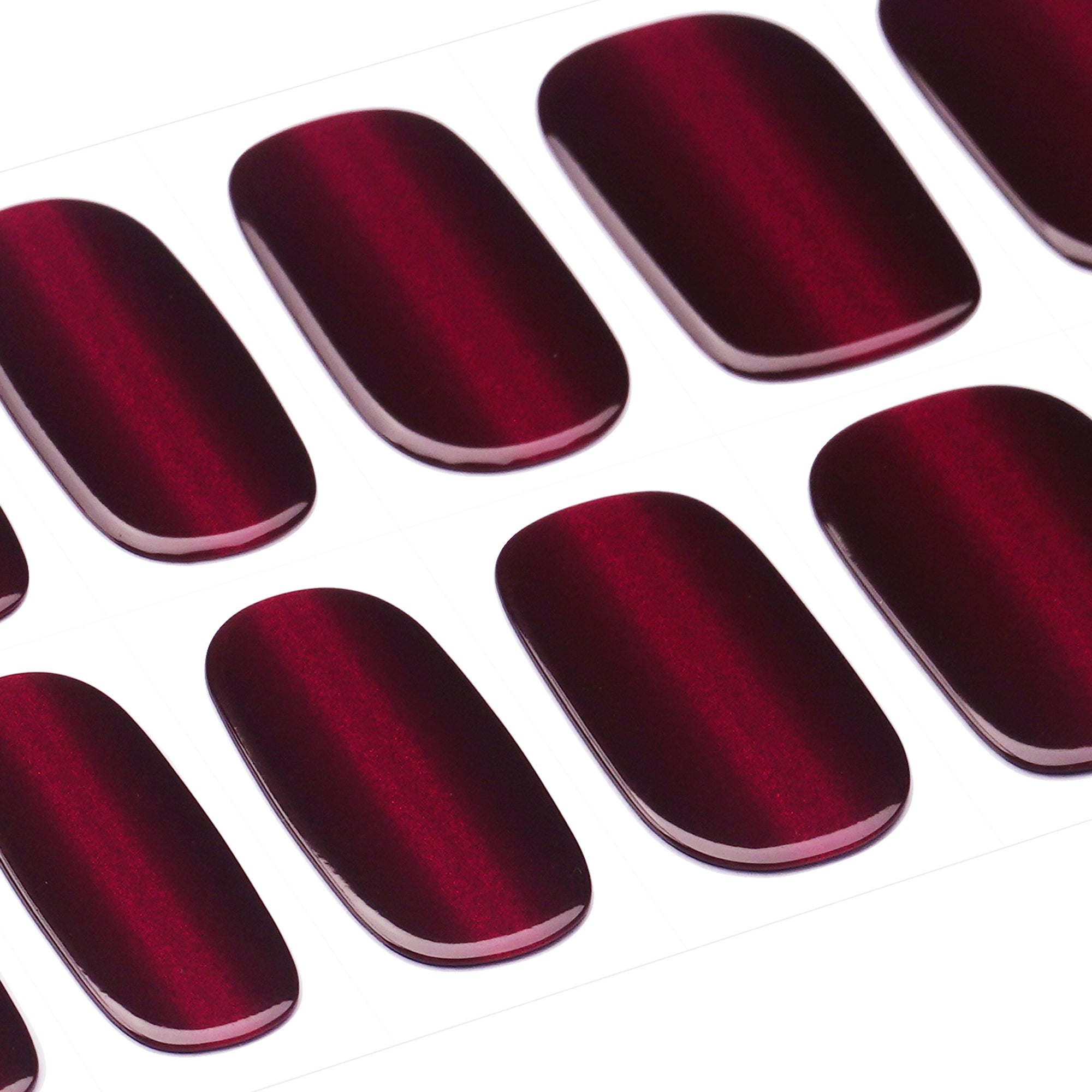 Deep Red Elegance Gel Nail Strips | Crimson Eclipse-2803