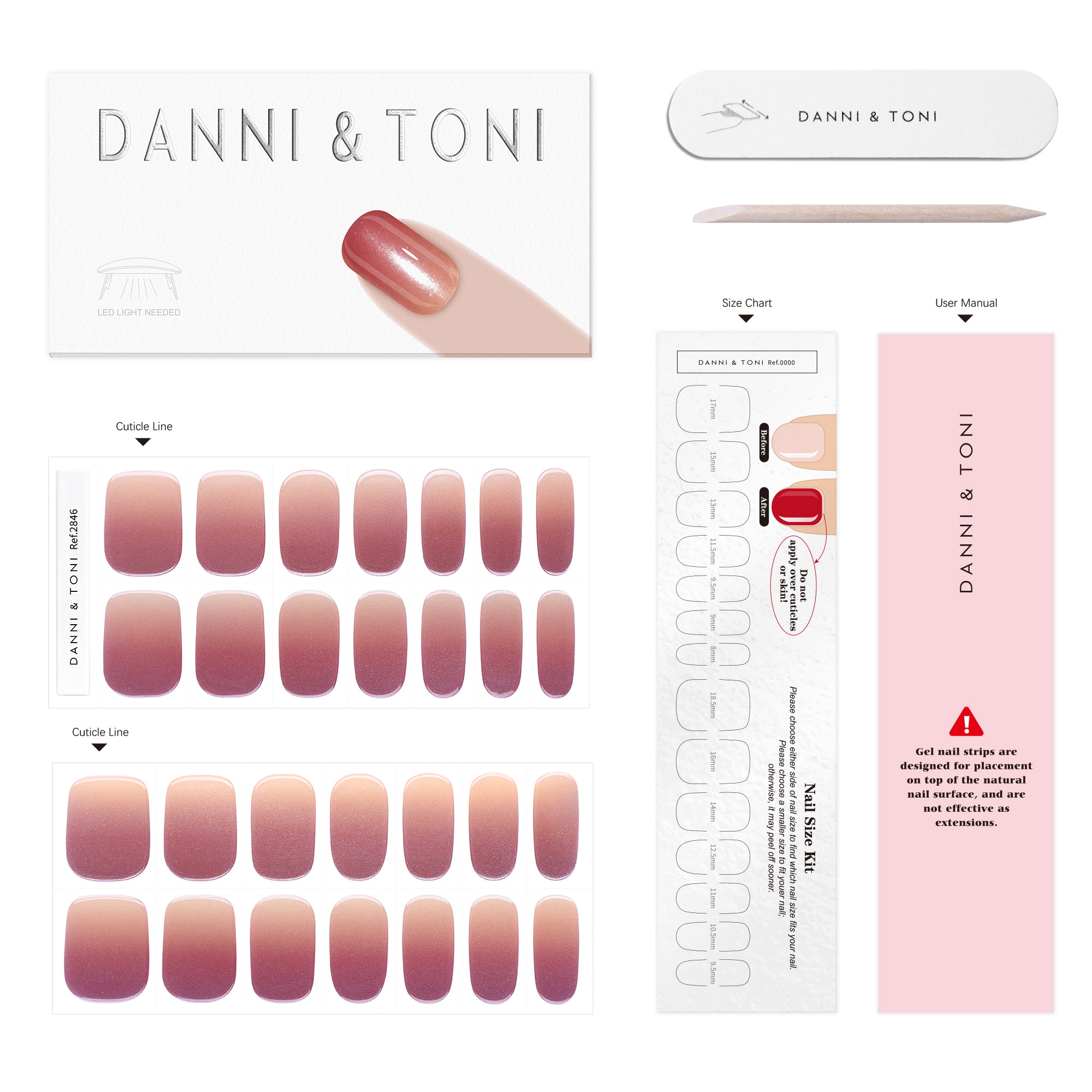 Warm Cinnamon Brown Gel Nail Strips with Subtle Shimmer | Cinnamon Glow-2846