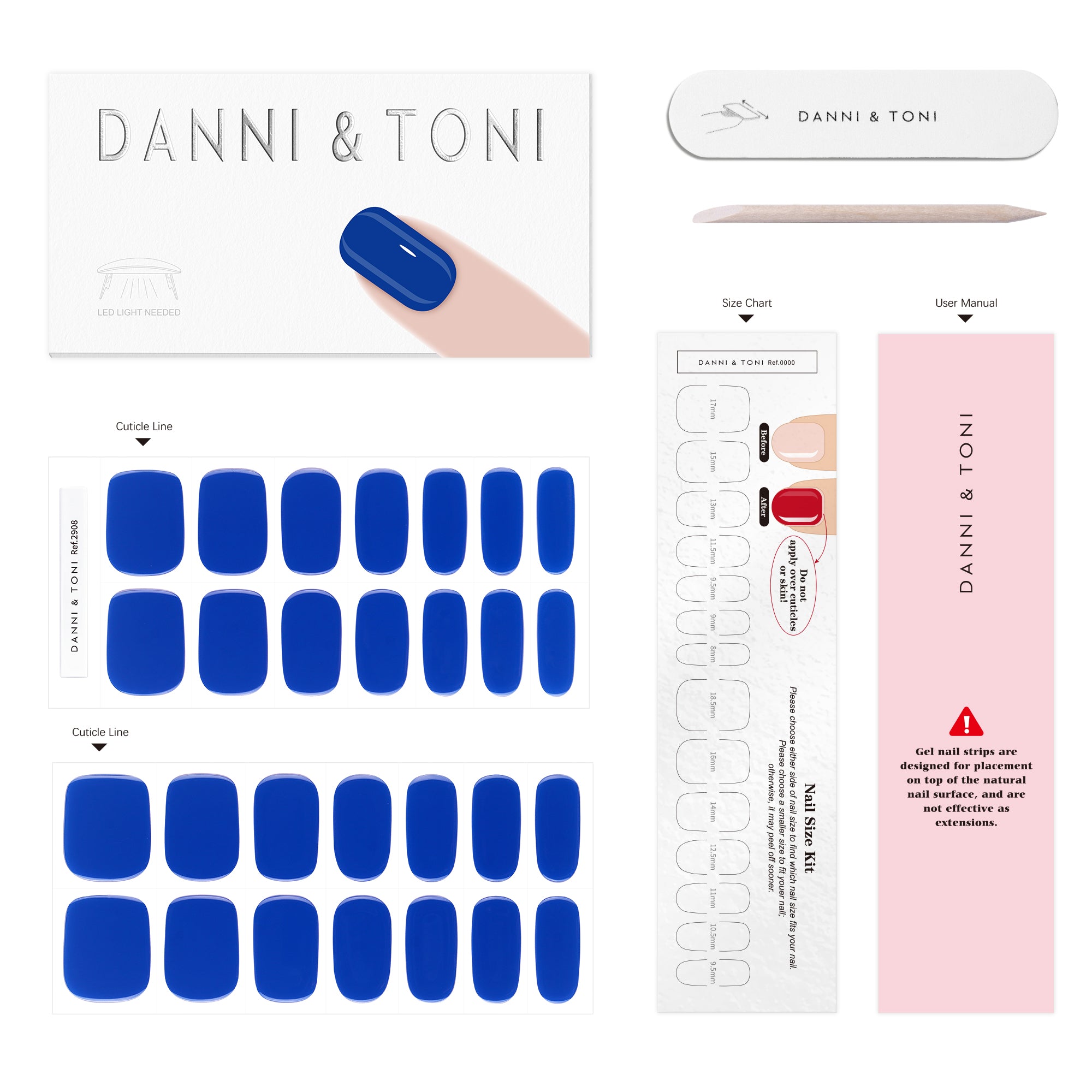 Deep Ocean Gel Nail Strips with Endless Blue Gloss Shine | Infinite Blue-2908