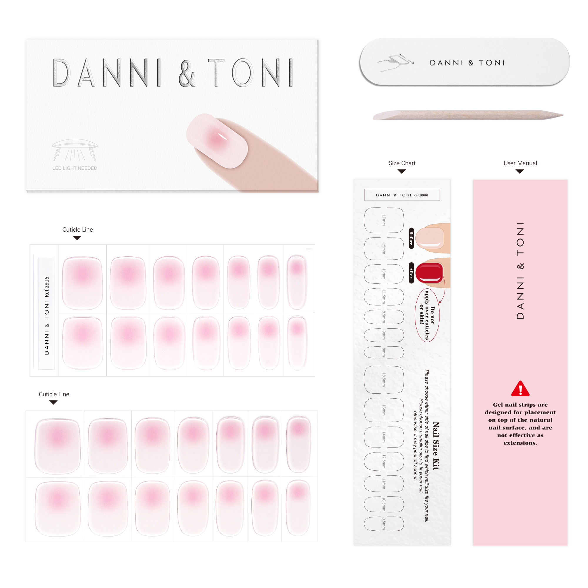 Iridescent Pink Gel Nail Strips with Crystal Shine Glow Finish | Crystal Flush-2915