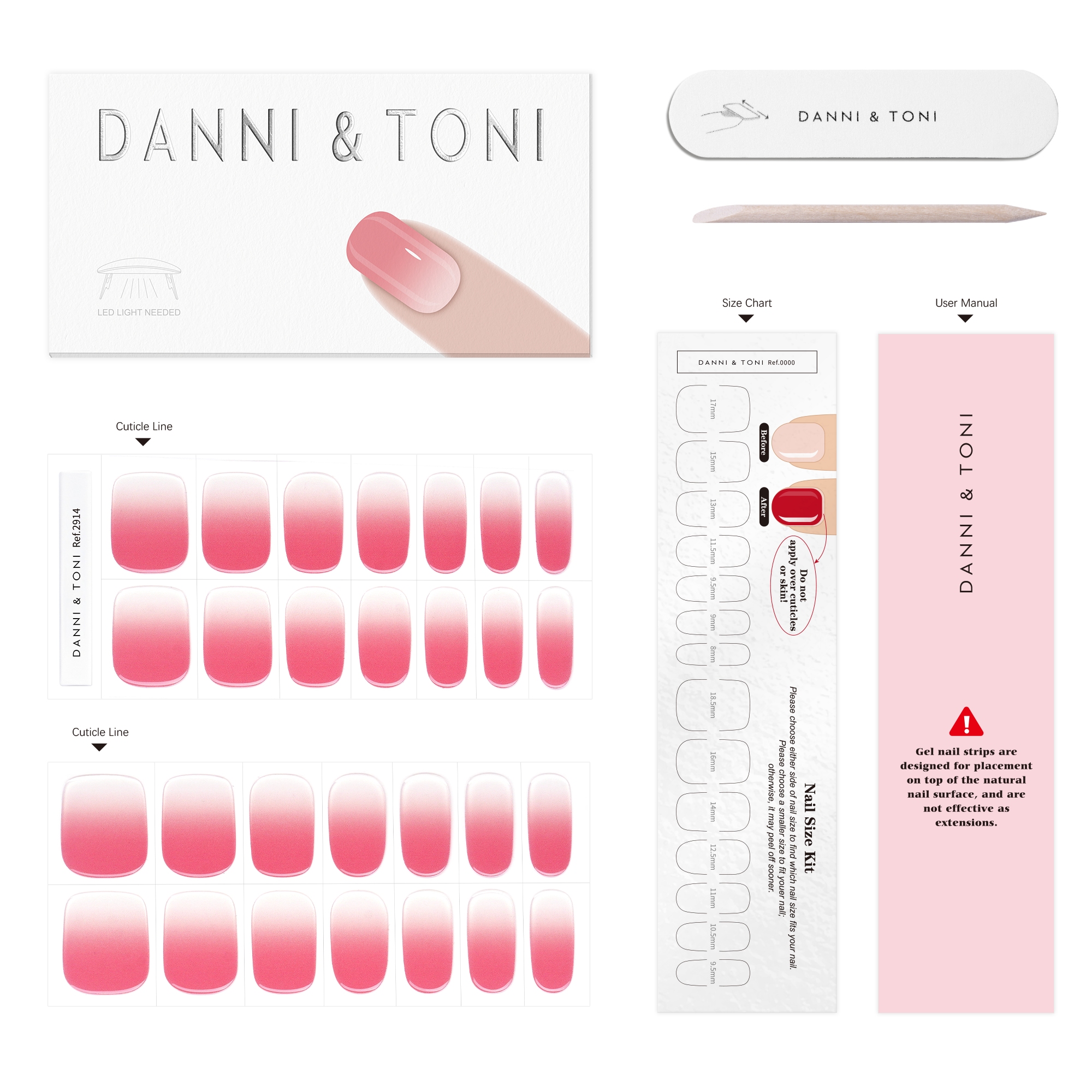 Soft Milky Pink Gel Nail Strips with Glossy Clean Girl Finish | Milky Blush-2914