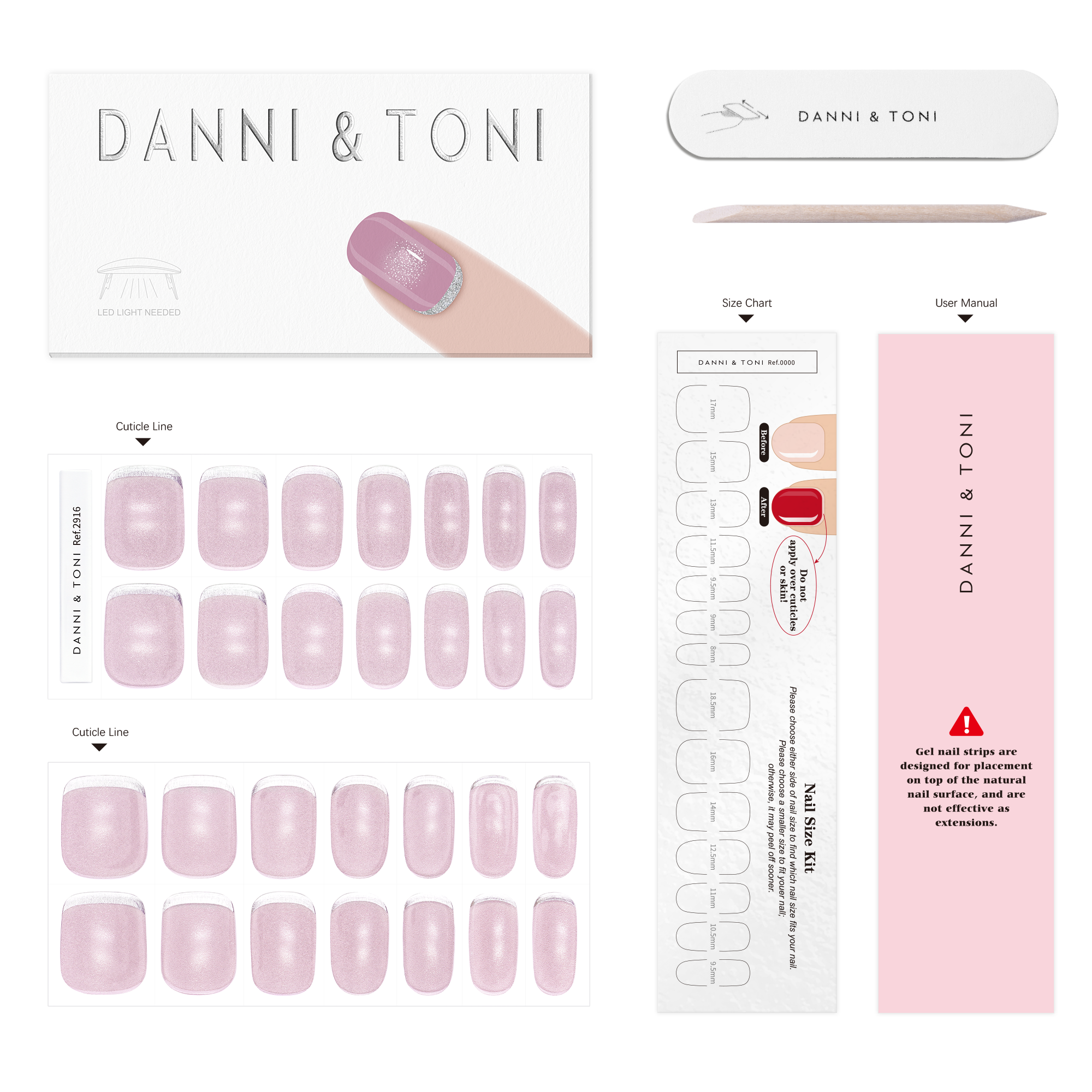 Lavender Chrome Gel Nail Strips with Mirror Shine Metallic Finish | Lilac Chrome-2916