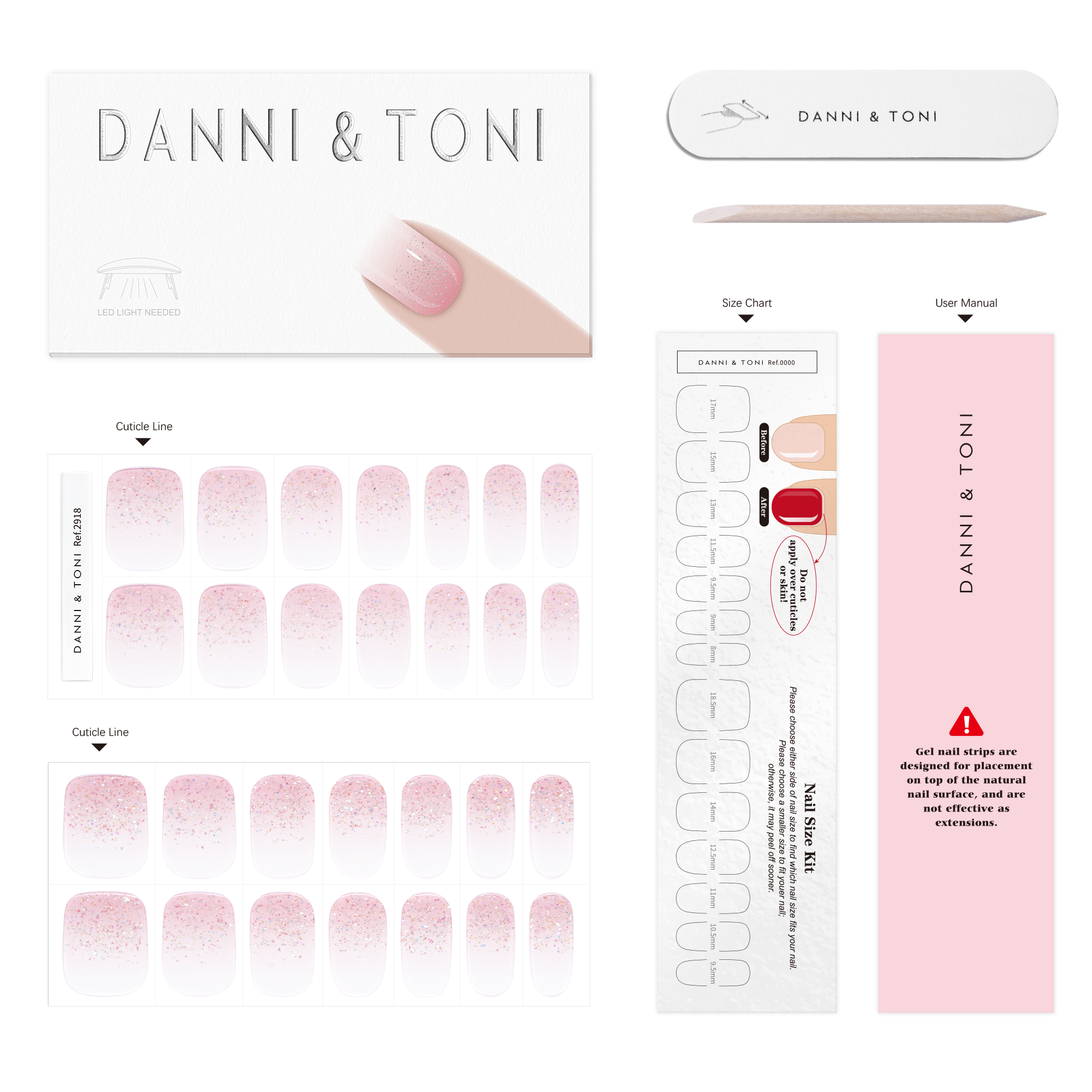 Pink Cosmic Gel Nail Strips with Iridescent Galaxy Glow | Pink Galaxy-2918