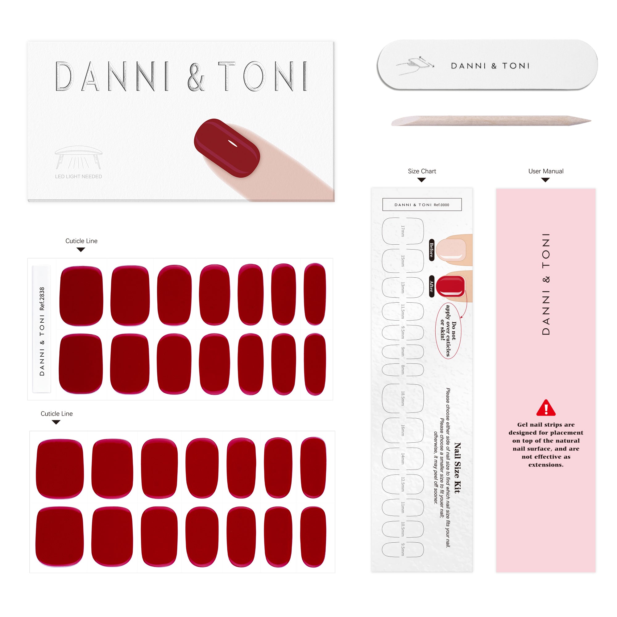 Vibrant Jewel Red Gel Nail Strips | Ruby Rush-2838