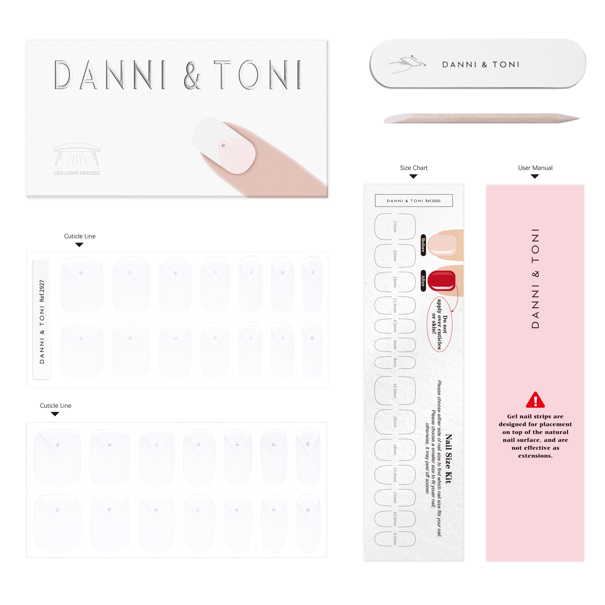 Classic French White Gel Nail Strips with Clean Bridal Gloss Finish | Crisp Vow-2927
