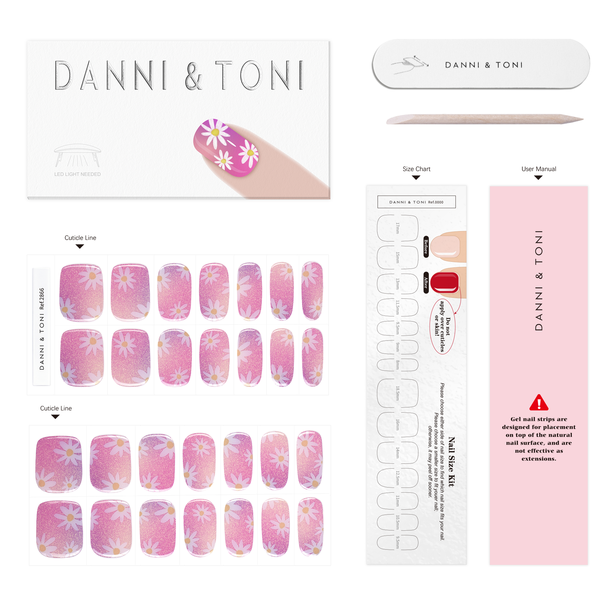 Pearly Iridescent Gel Nail Strips with a Fresh, Floral Touch | Aurora Bloom-2866