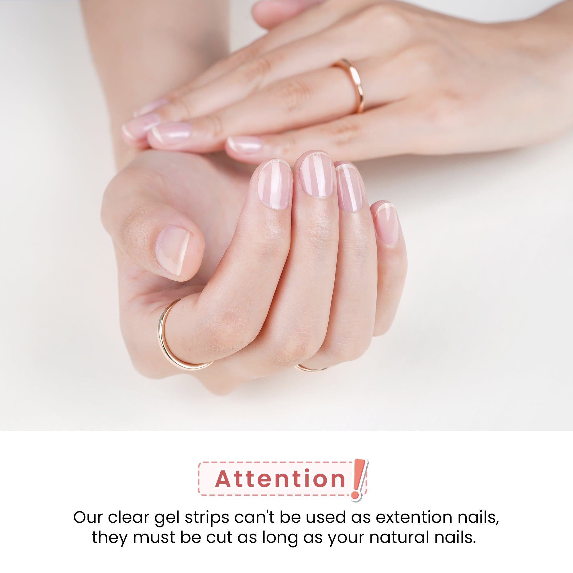 Transparent, Clear Semi Cured Gel Nail Strips | Crystal Clear - 9329