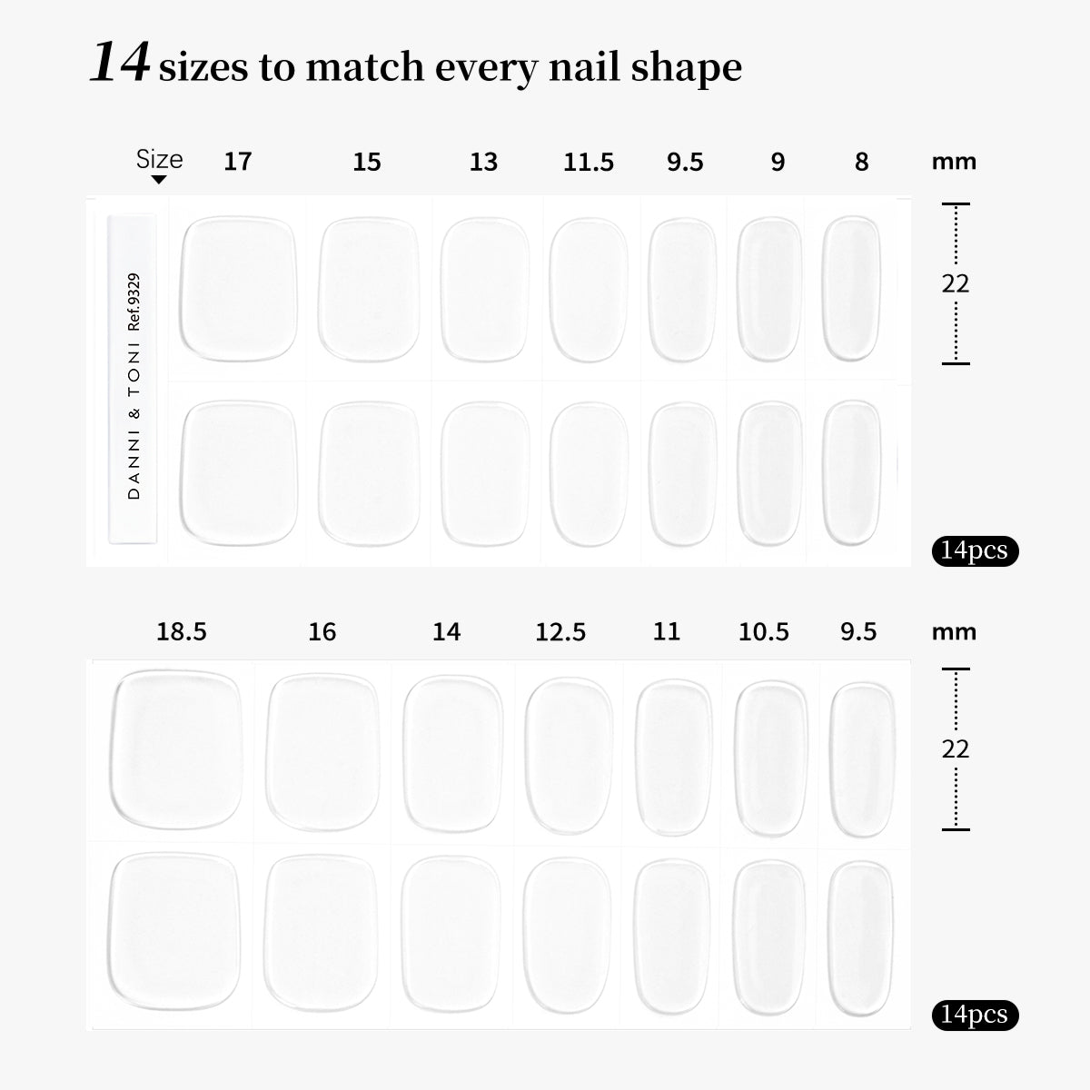 Transparent, Clear Semi Cured Gel Nail Strips | Crystal Clear - 9329
