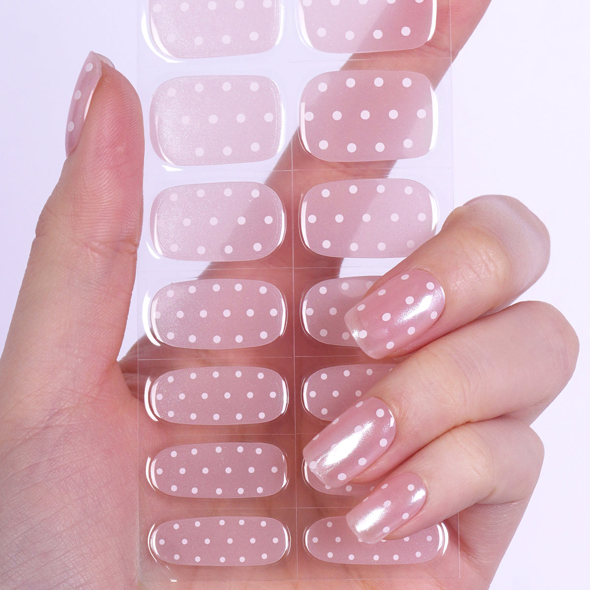 Pastel Polka Dot Gel Nail Strips for a Soft and Charming Manicure | Dreamy Dots-2857