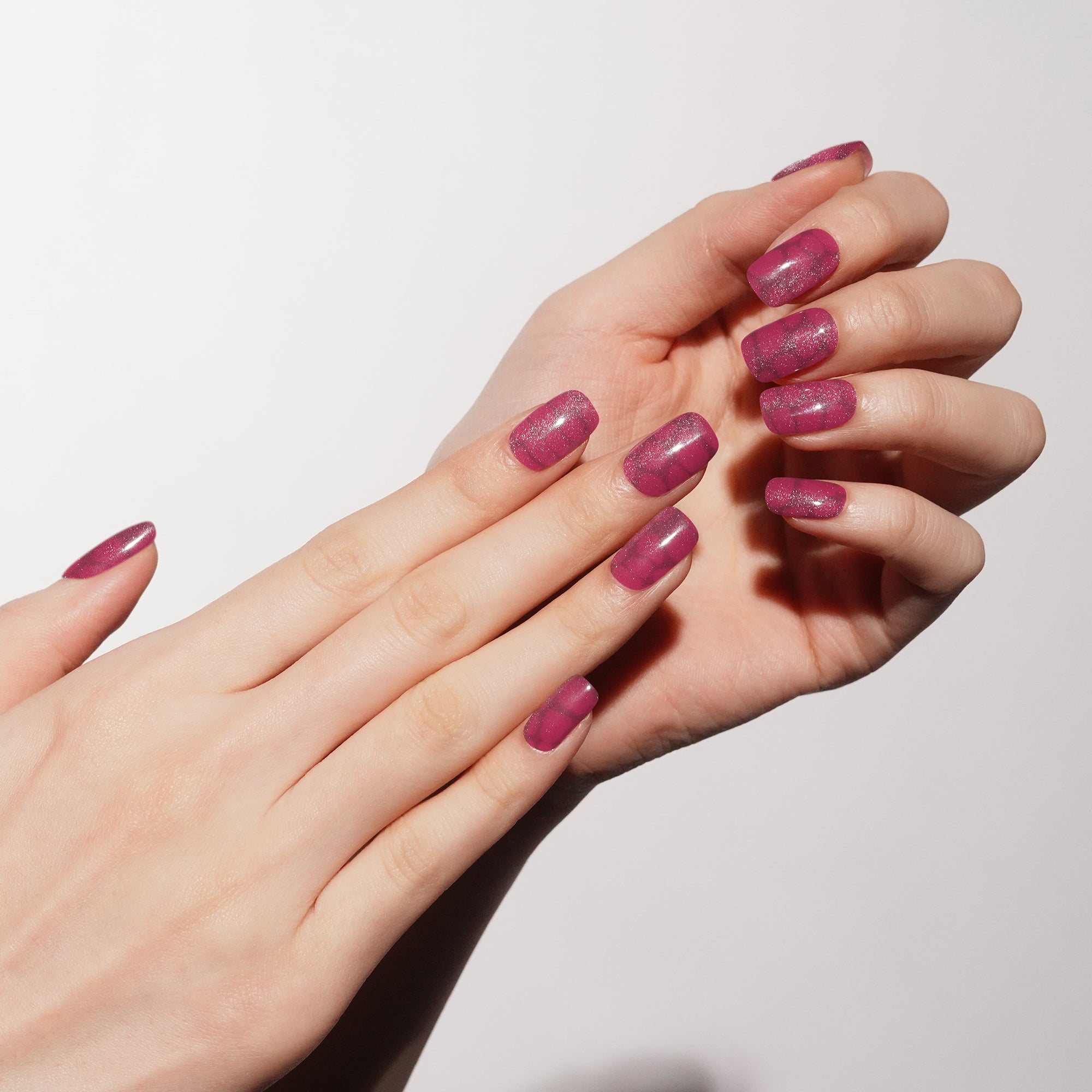 Luminous Purple Gel Nail Strips with a Subtle Crystal Shimmer | Amethyst Aura-2835