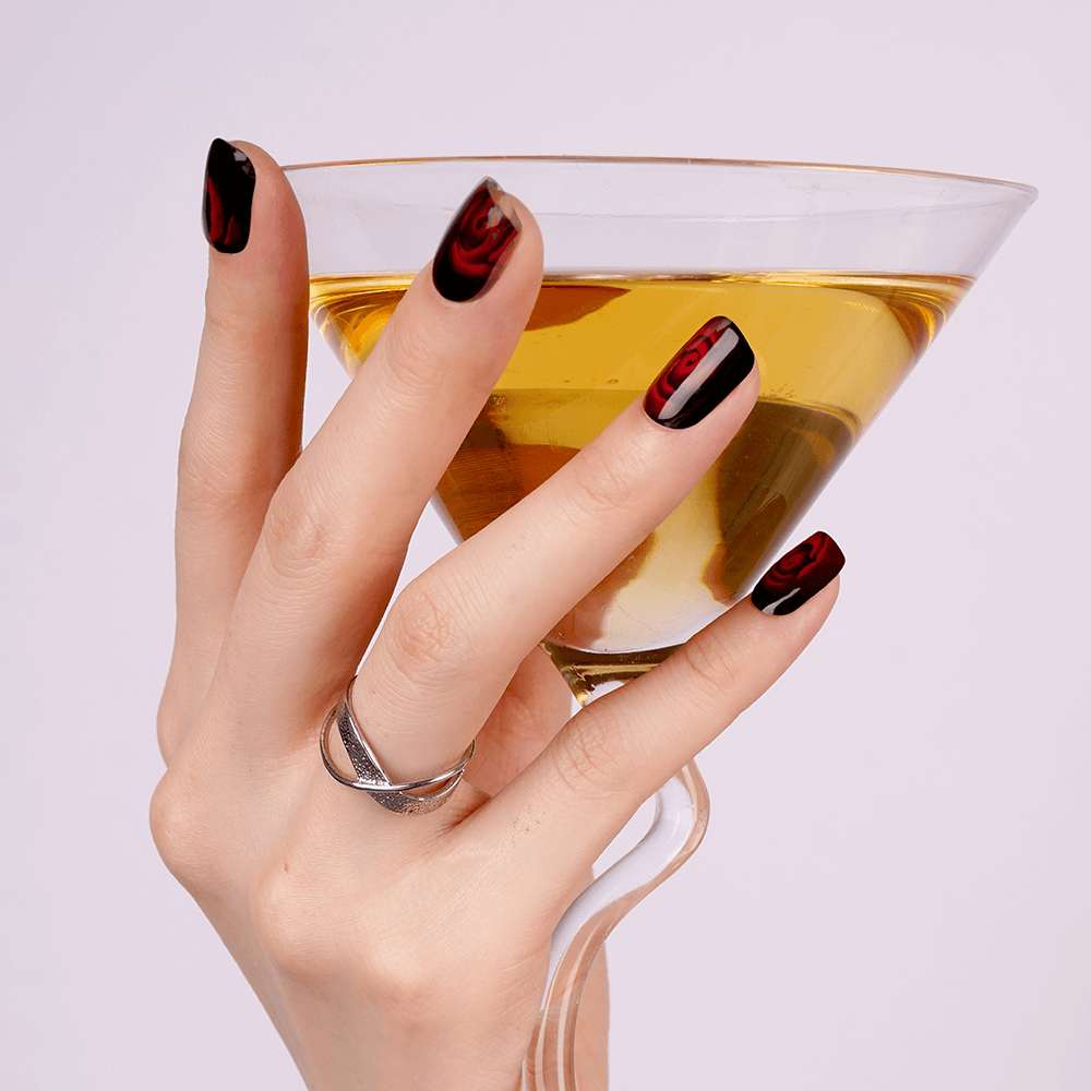 Dreamy Mauve-Pink Semi-Cured Gel Nail Strips | Mystic Scent-2808