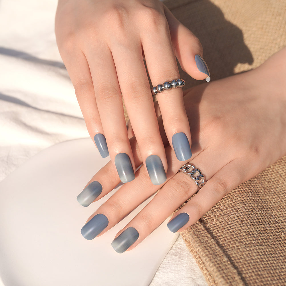 Blue Semi Cured Gel Nail Strips | Mystic Haze - 3597 | Danni & Toni 