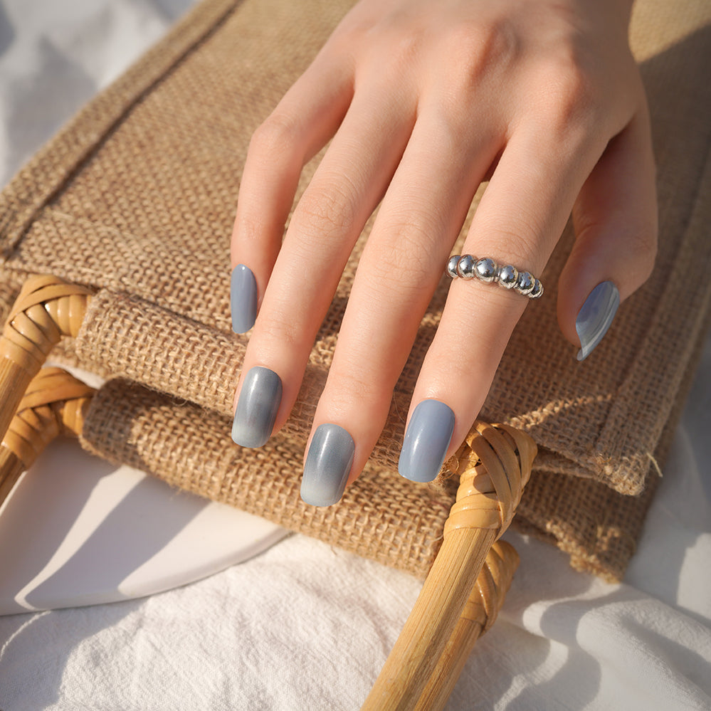 Blue Semi Cured Gel Nail Strips | Mystic Haze - 3597 | Danni & Toni 