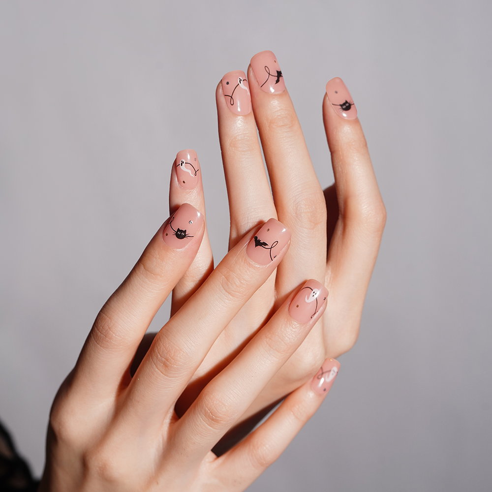 Halloween Glitter Semi-Cured Gel Nail Strips | Spook Sprinkle-2810