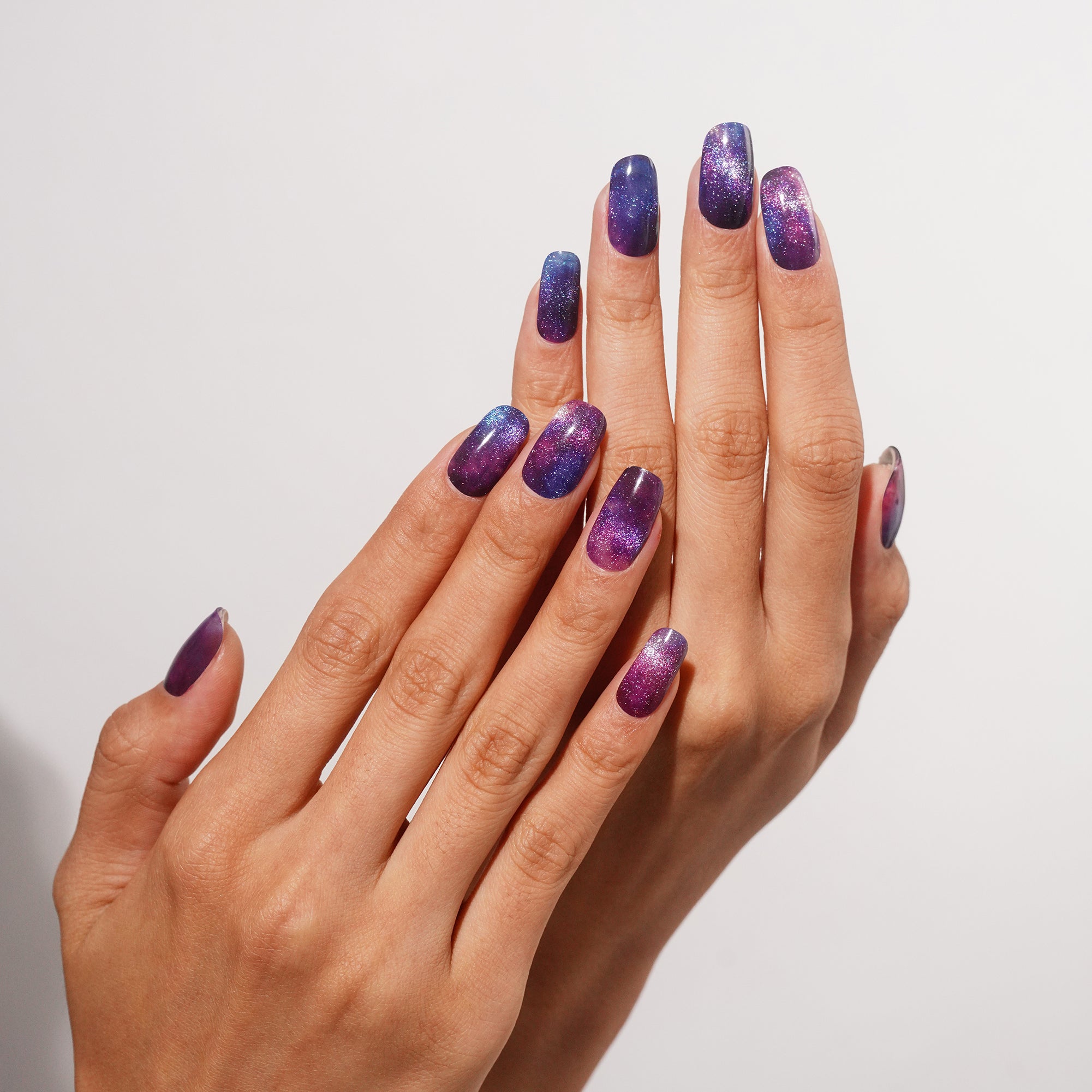 Galaxy Shimmer Gel Nail Strips with Cosmic Iridescent Glow | Cosmic Dream-2909