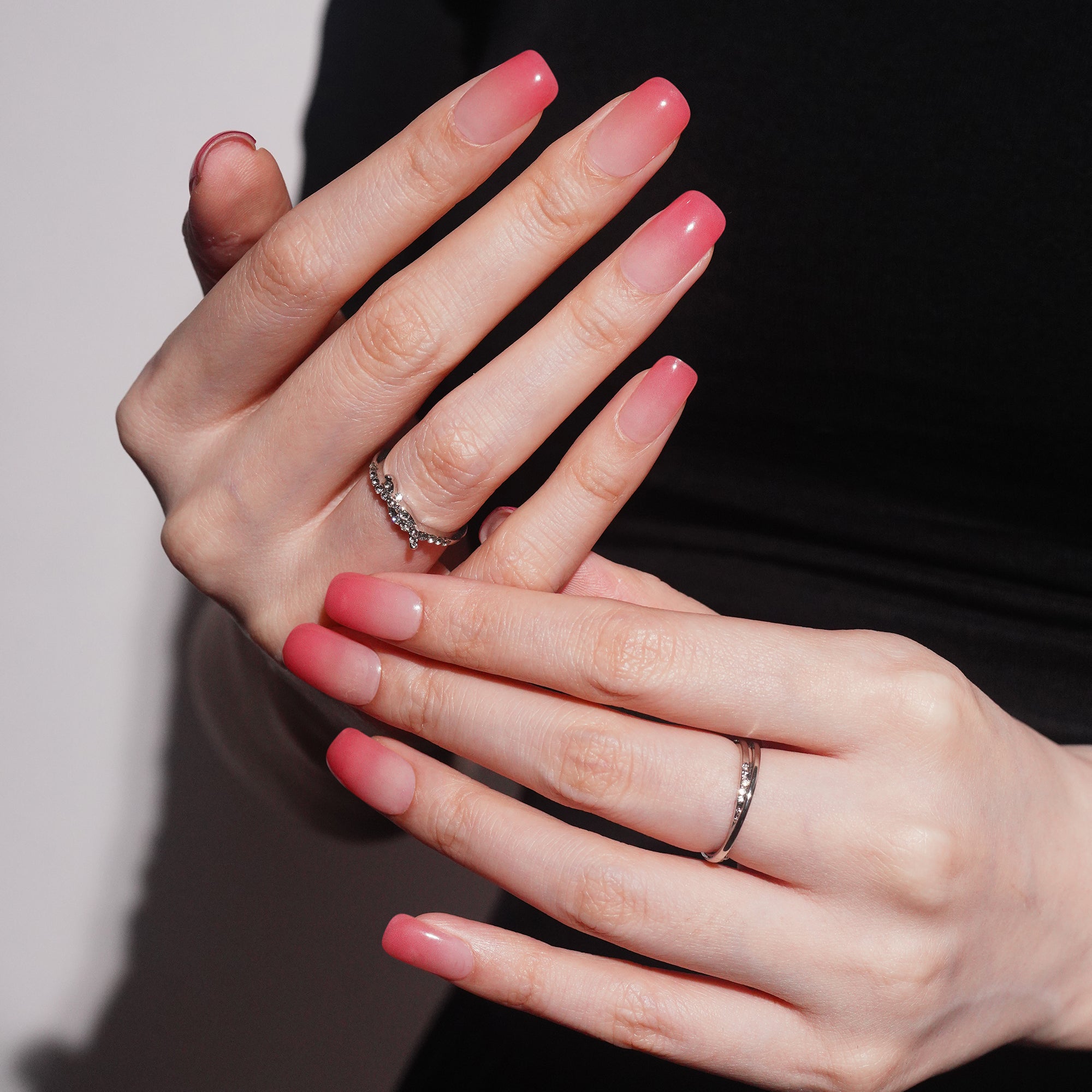 Soft Milky Pink Gel Nail Strips with Glossy Clean Girl Finish | Milky Blush-2914