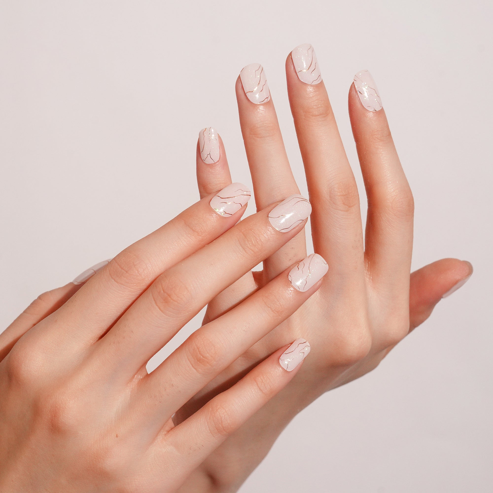 Marble Blue & Gold Gel Nail Strips Inspired by the Beauty of the Night Sky | Celestial Veins-2829