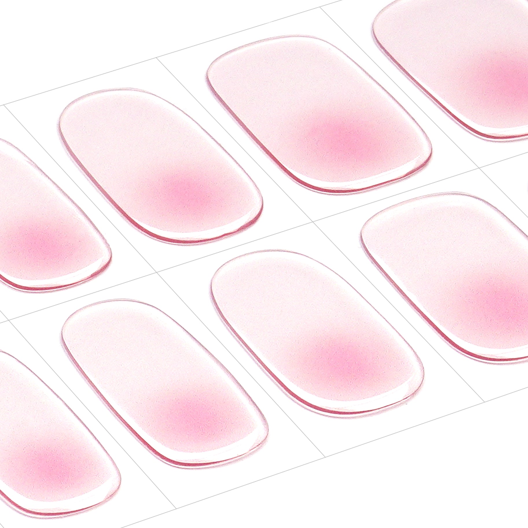 Iridescent Pink Gel Nail Strips with Crystal Shine Glow Finish | Crystal Flush-2915