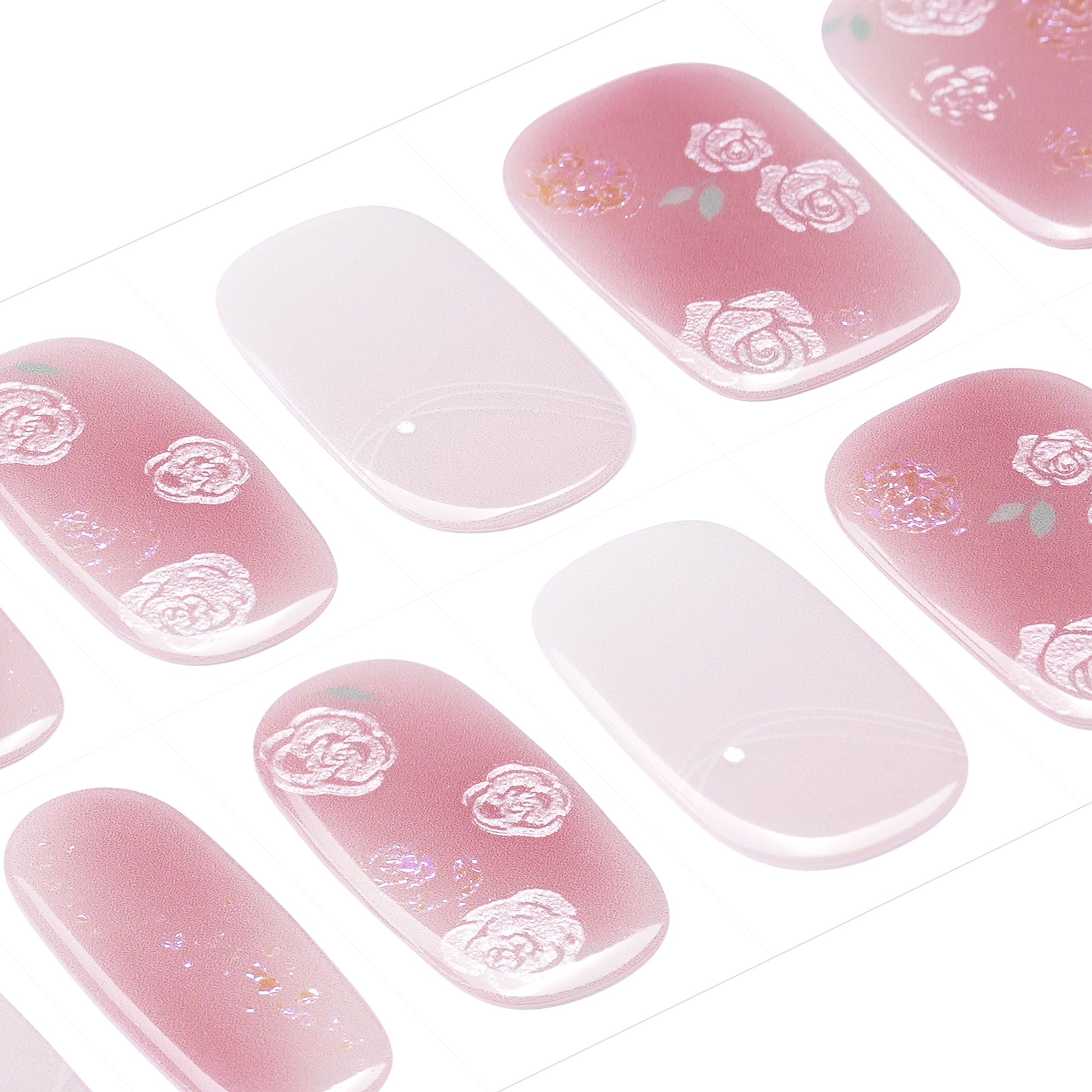 Soft Blush Floral Gel Nail Strips Inspired by Spring Petals | Petal Kiss-2719