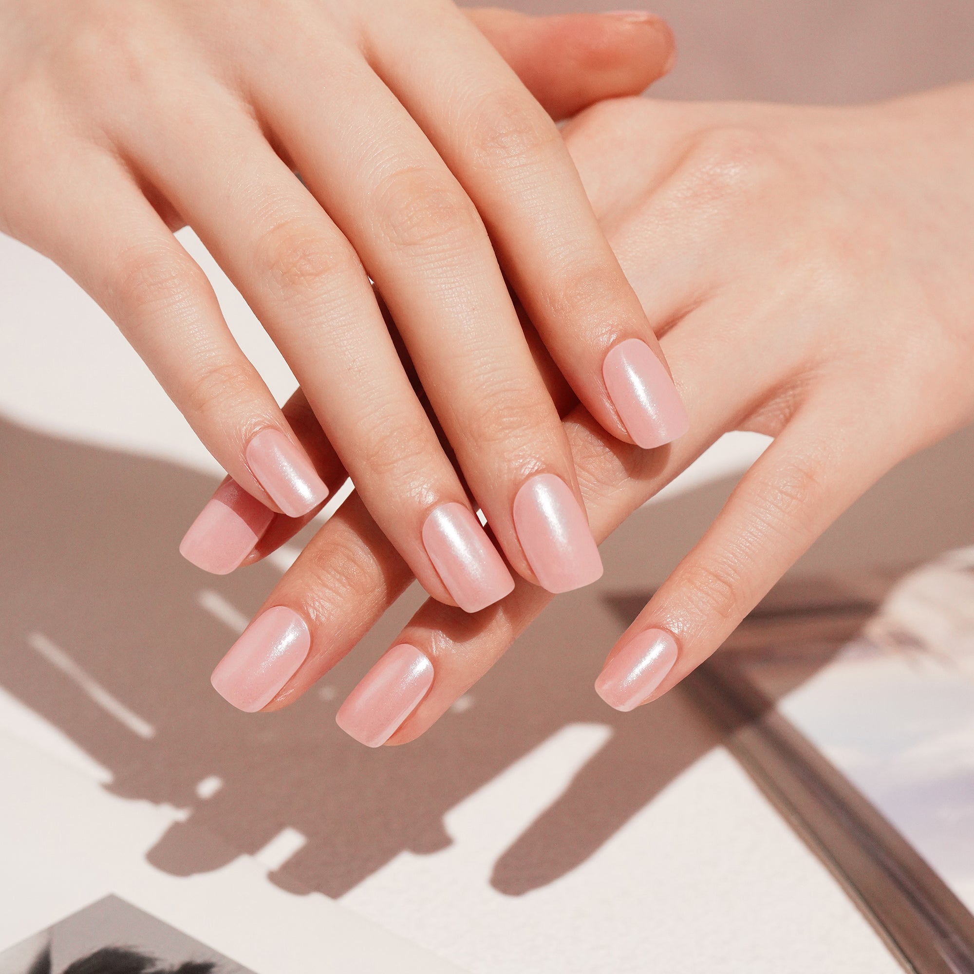 Soft Neutral Gel Nail Strips with a Smooth, Silky Finish | Silken Hush-2865