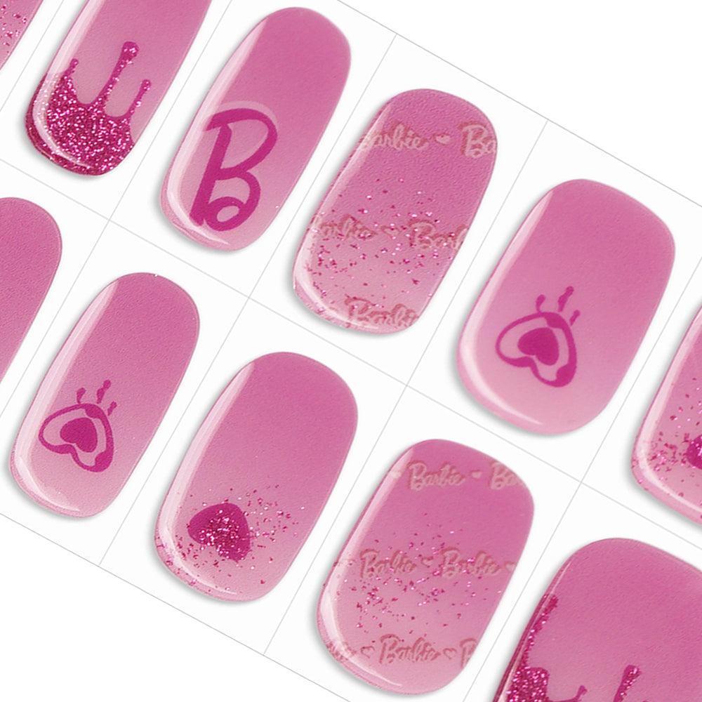 Trendy Hot Pink Barbie Glitter and Sparkling Gel Nail Sticker | Love Sparkles | Danni & Toni 