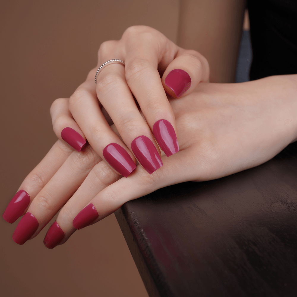 Solid Red Gel Nail Strips, Red Nails | Chinese Rose | Danni & Toni