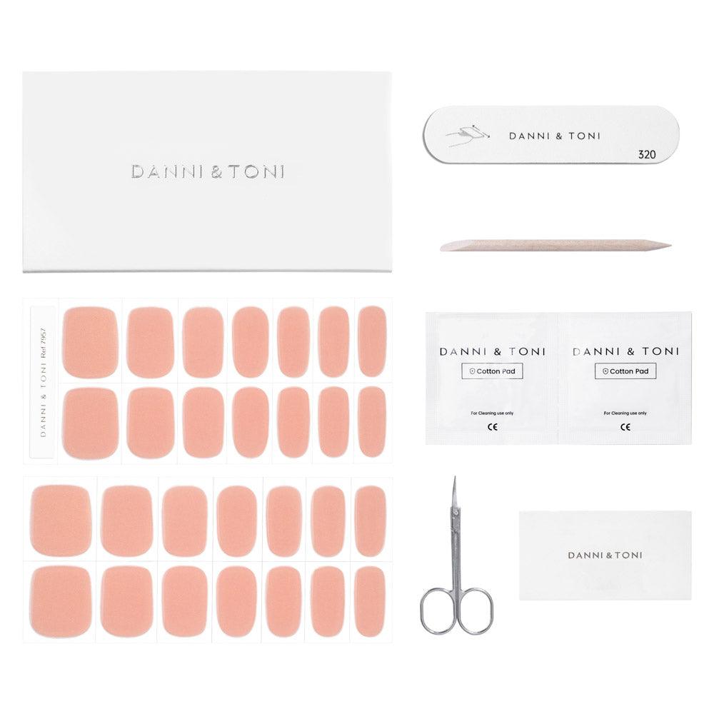 Soft Rosy Pink Glitter Gel Nail Strips, wraps, stickers | Rosy Glow | Danni & Toni