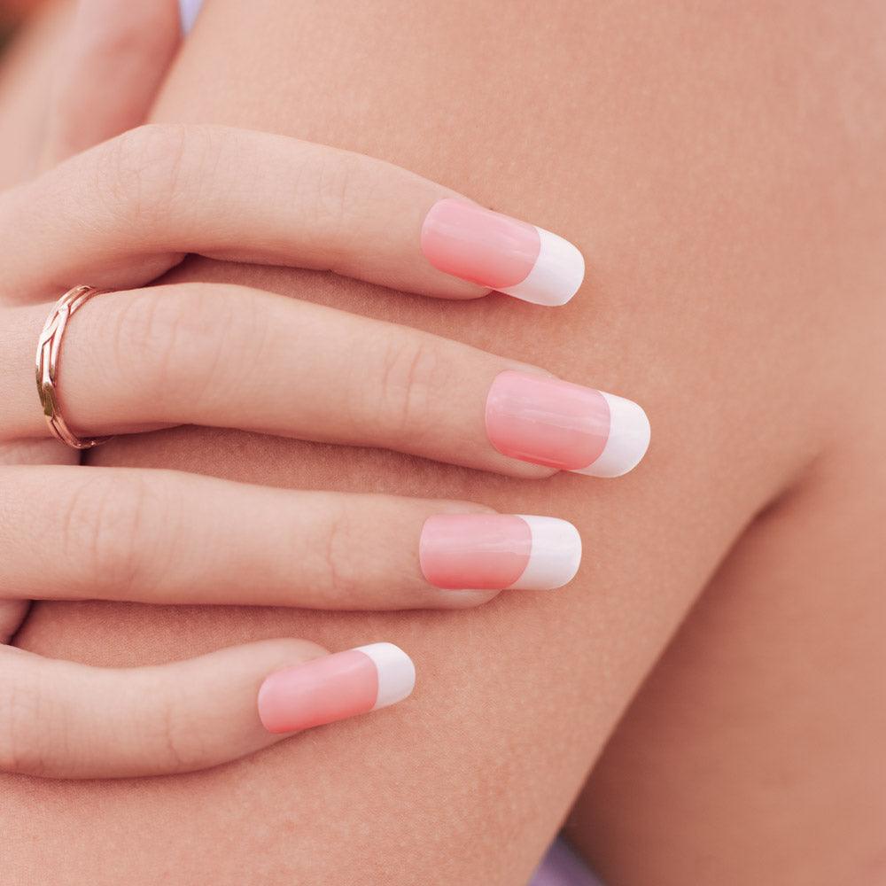 Pink and white ombre glitter nails : r/DIYGelNails