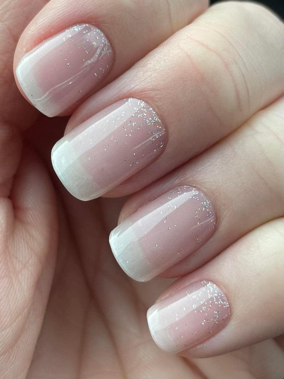 Pink and White Ombre & Glitter Gel Nail Strips | Best Seller, In the Mood for Love | Danni & Toni
