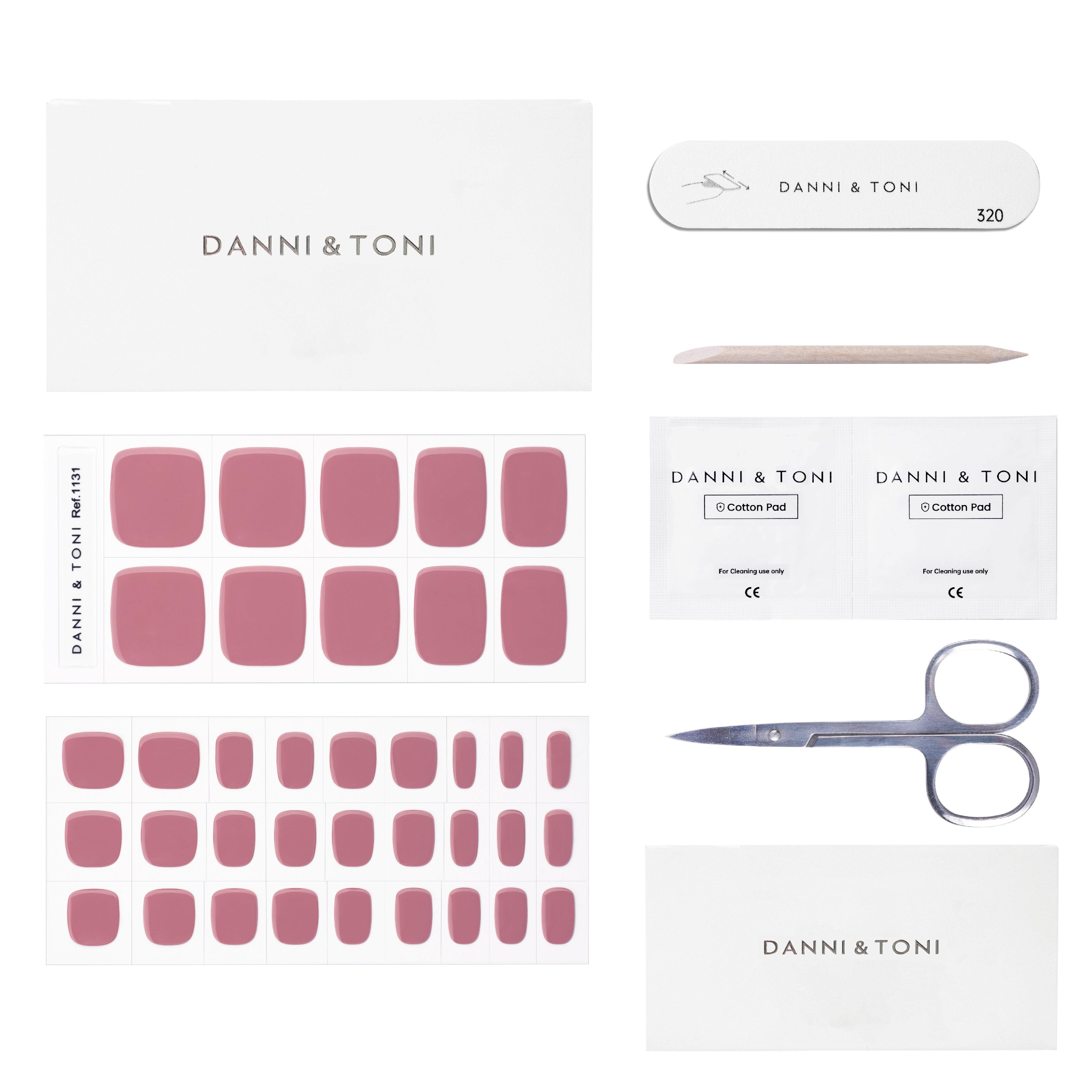 Soft Pink Summer Pedicure Gel Nail Strips | Soft Blush | Danni & Toni