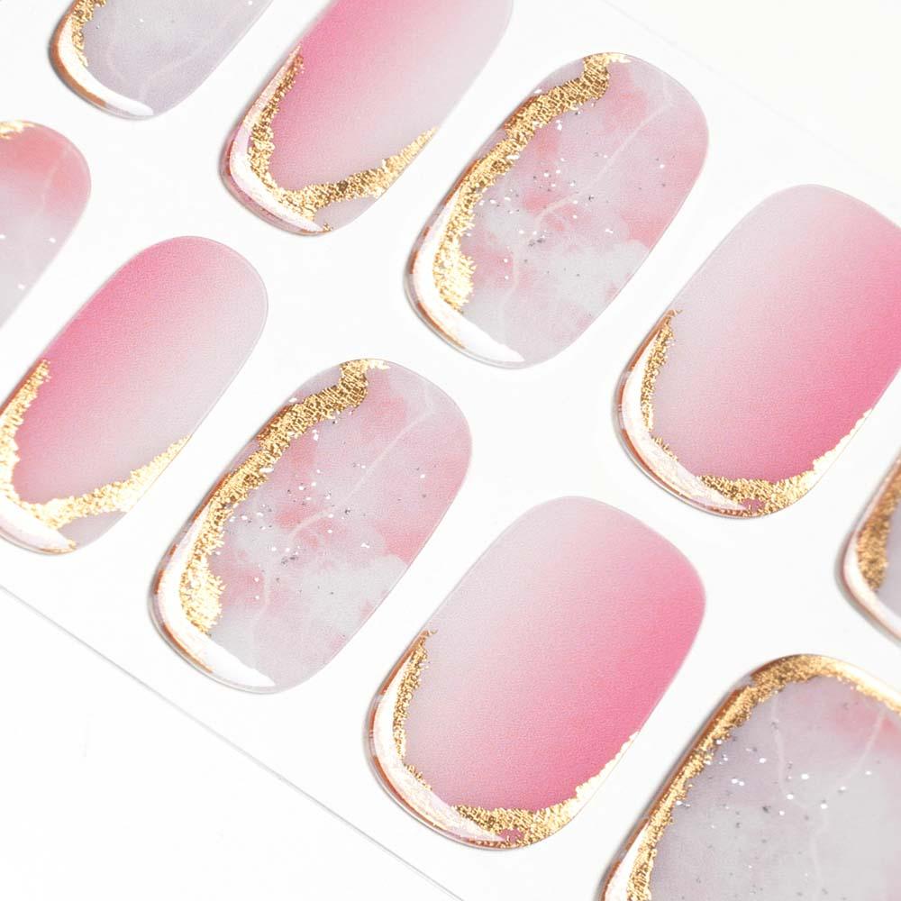 Pink Purple Ombre Glitter Marble Gel Nail Stickers | Sunset Love | Danni & Toni