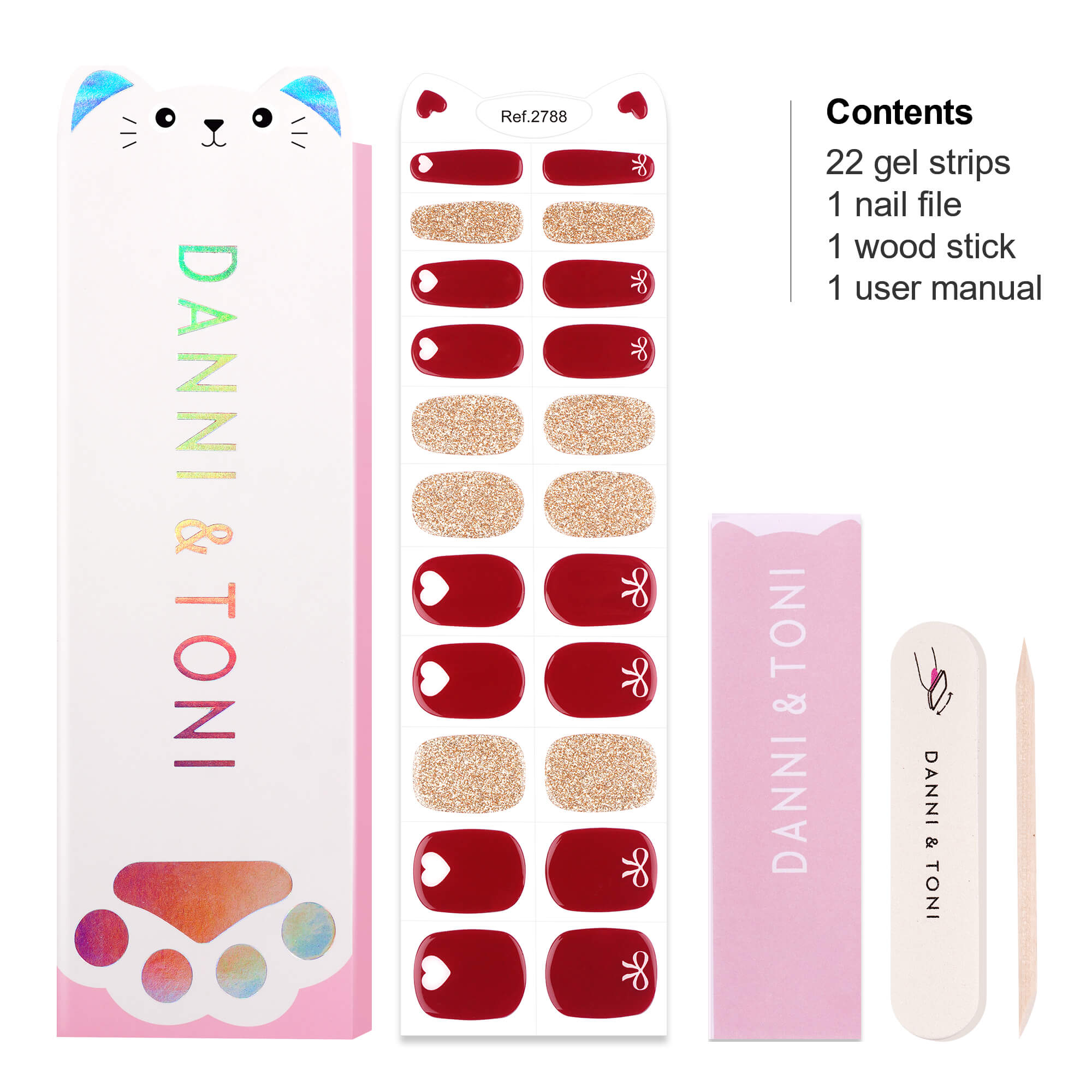 Glittery Love Kids Nail Wraps | Sparkle Hearts - 2788