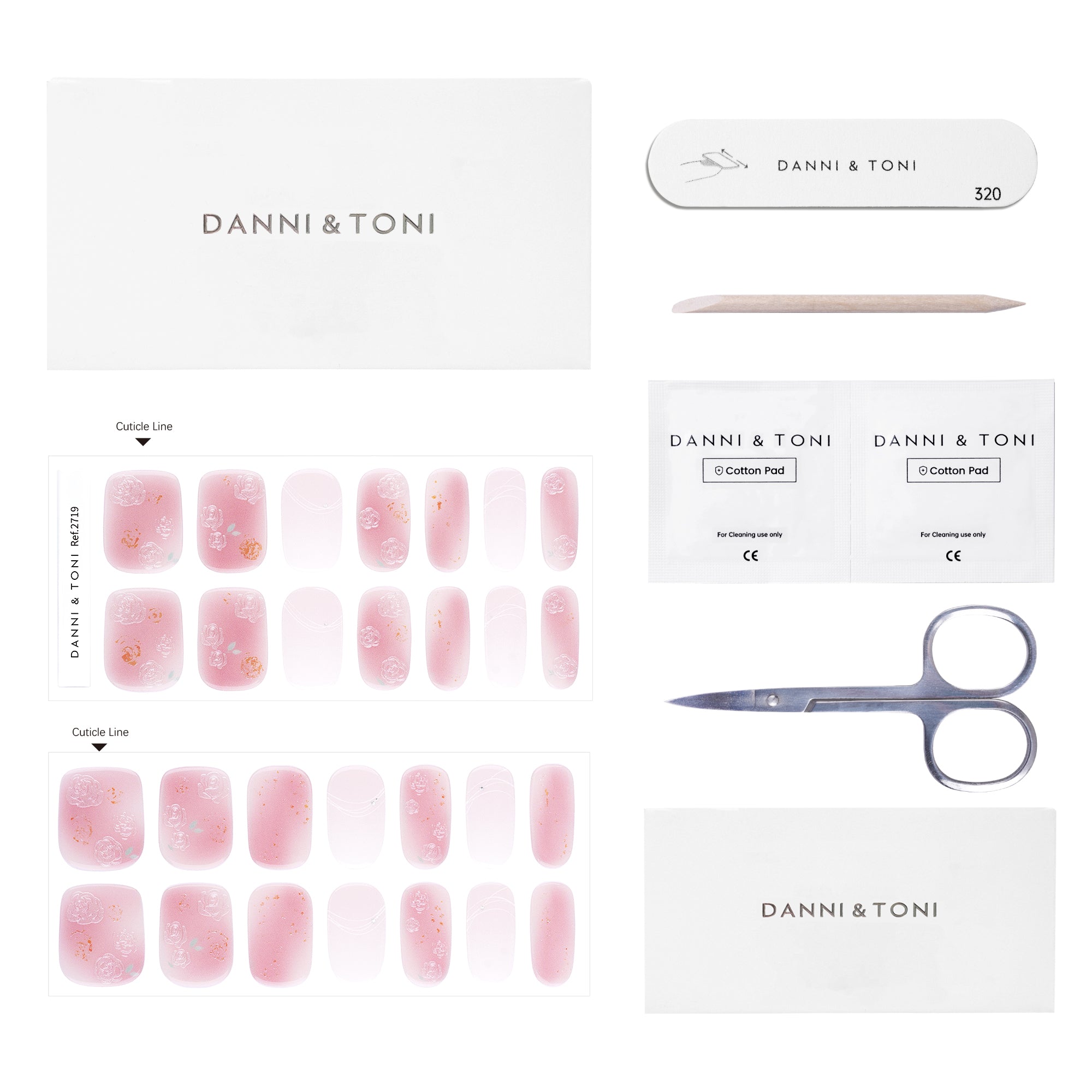 Soft Blush Floral Gel Nail Strips Inspired by Spring Petals | Petal Kiss-2719