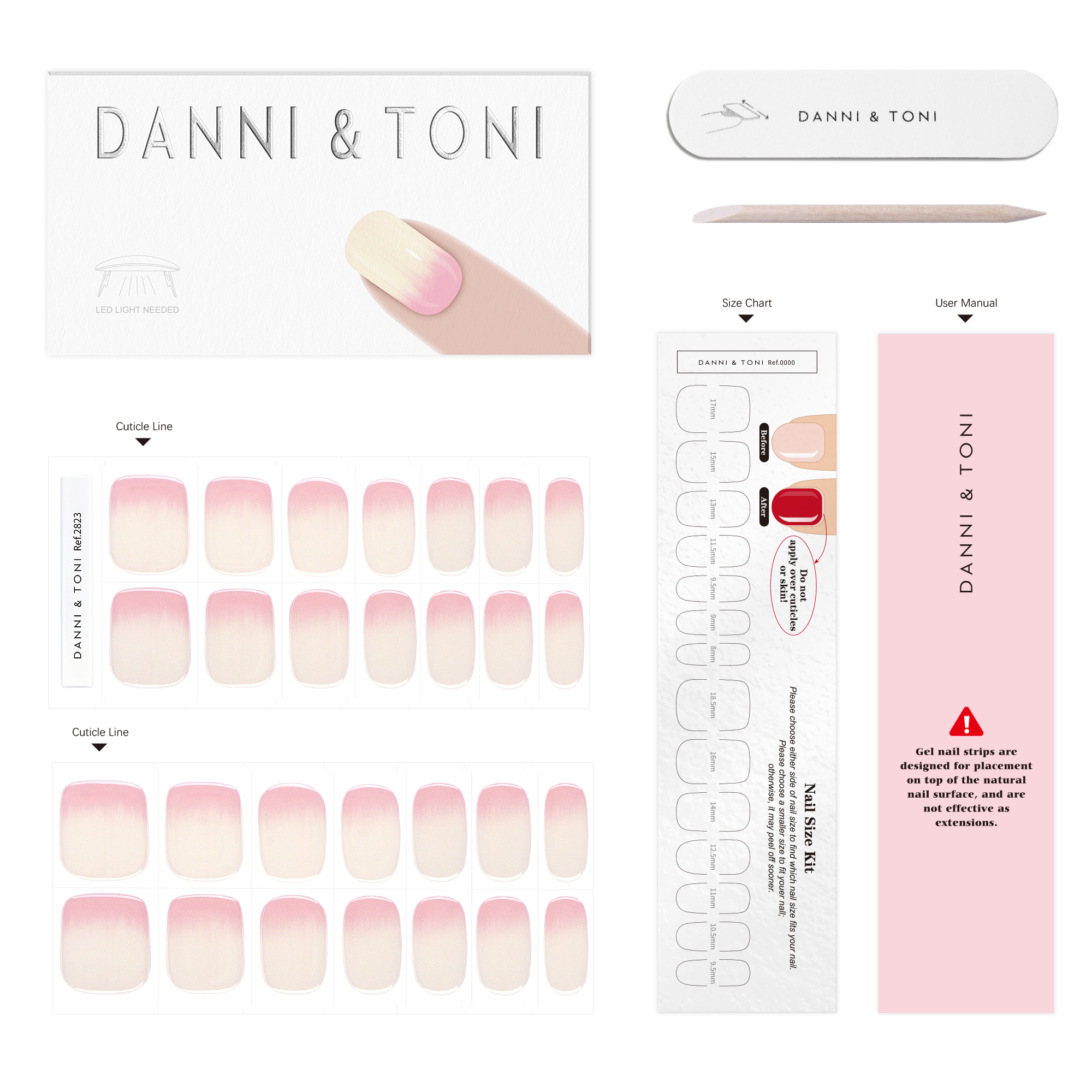 Soft Pink-to-White Gradient Gel Nail Strips for a Sweet, Natural Look | Baby Ombre-2823