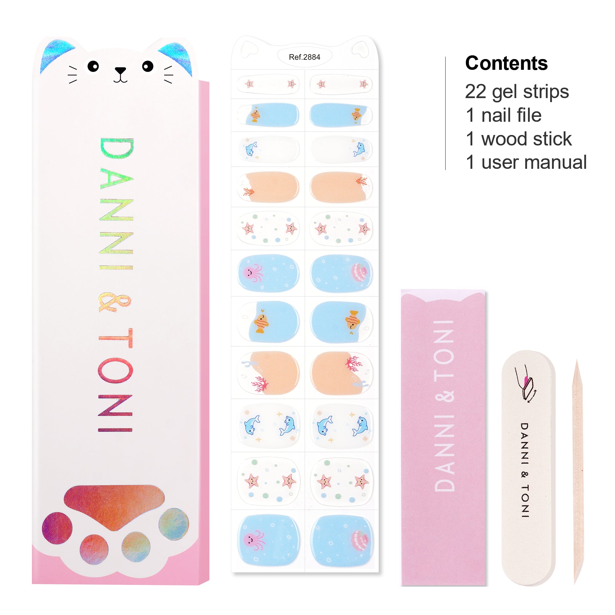 Shimmery Gel Nail Strips for Kids | Ocean Spark-2884