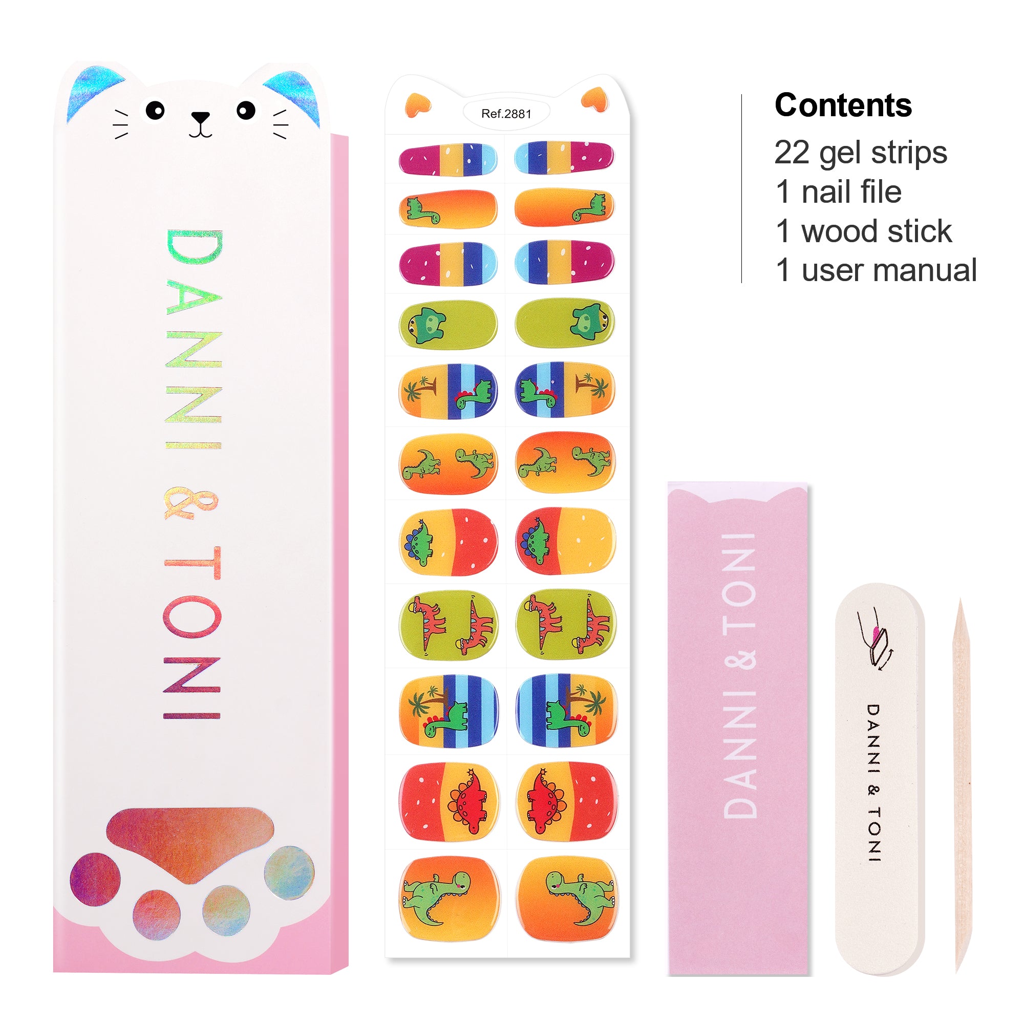 Fun & Adventurous Gel Nail Strips for Kids | Dino Safari-2881