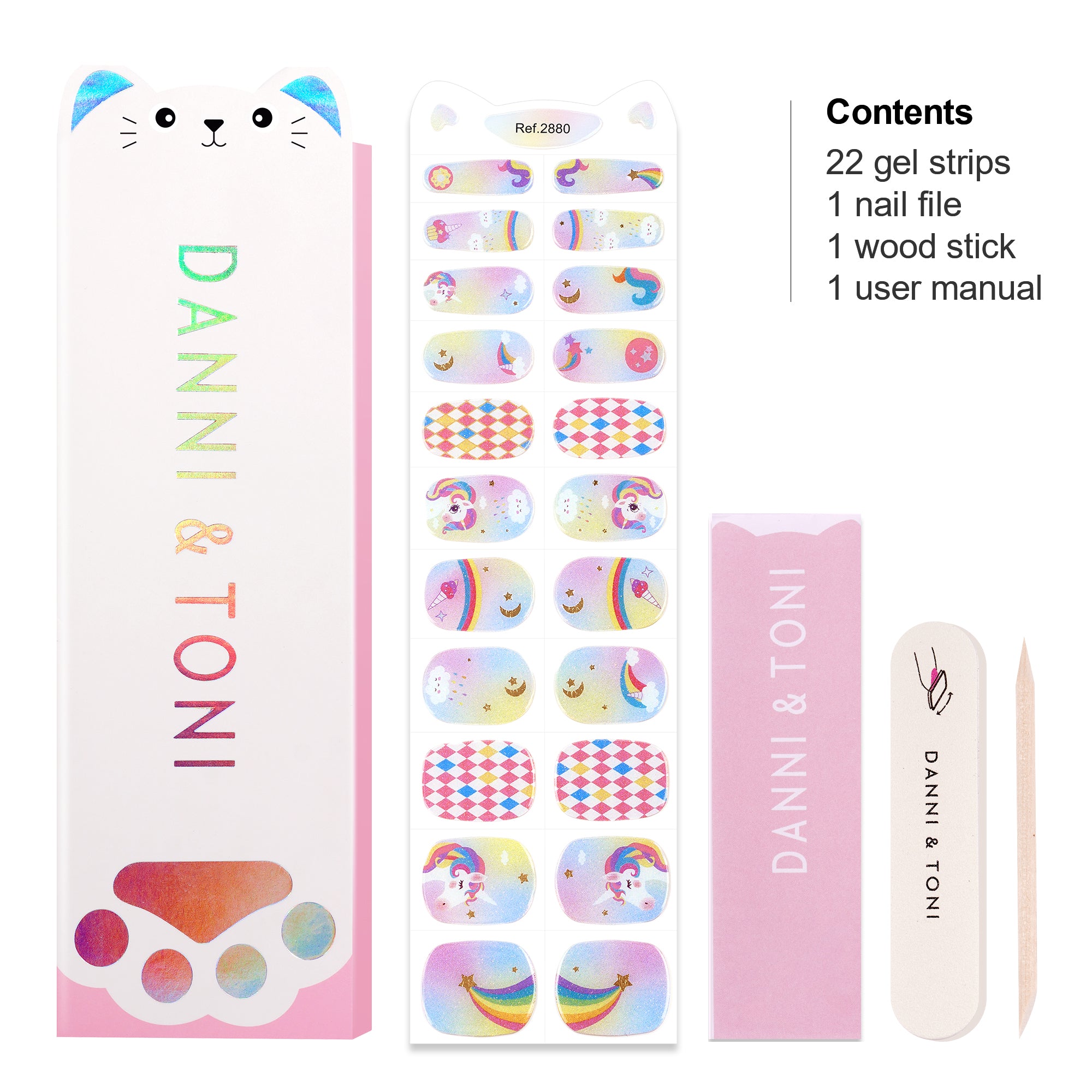 Magical Sparkling Gel Nail Strips for Kids | Unicorn Dash-2880