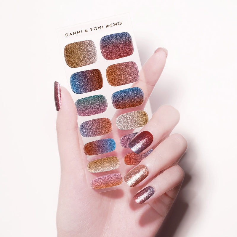 Glitter, Shiny & Sparkling Semi Cured Gel Nails Danni & Toni