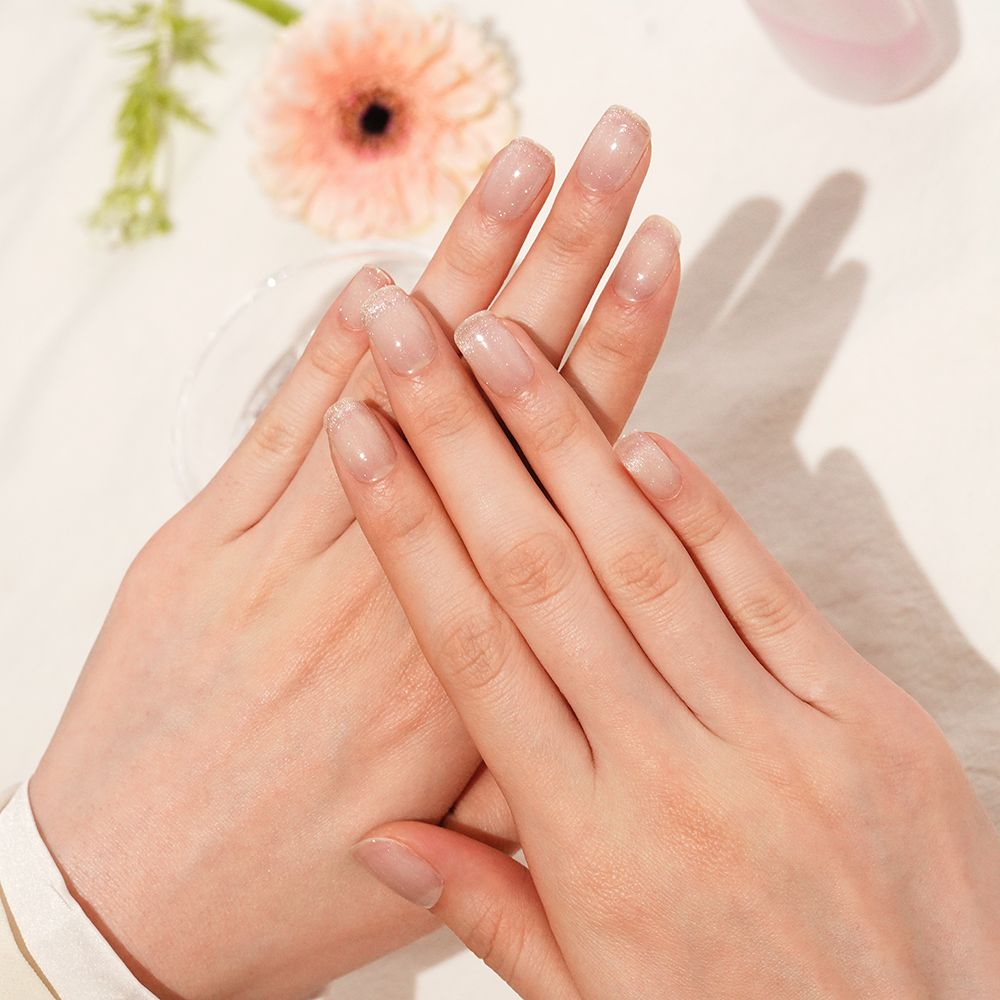 Sheer Milky Gel Nail Strips with a Soft Moonlit Glow | Lunar Sheer-2868