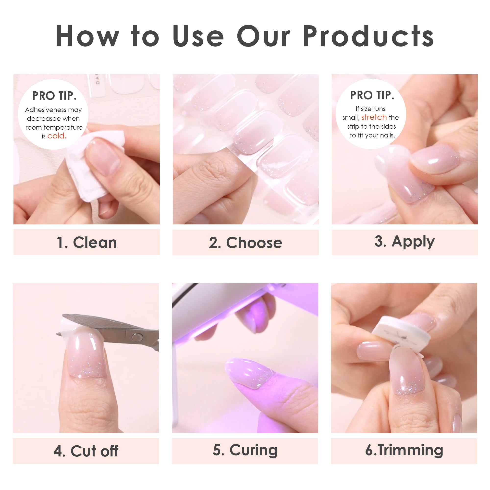 Dusty Mauve Pink Semi-Cured Gel Nail Strips | Muted Rose - 2742