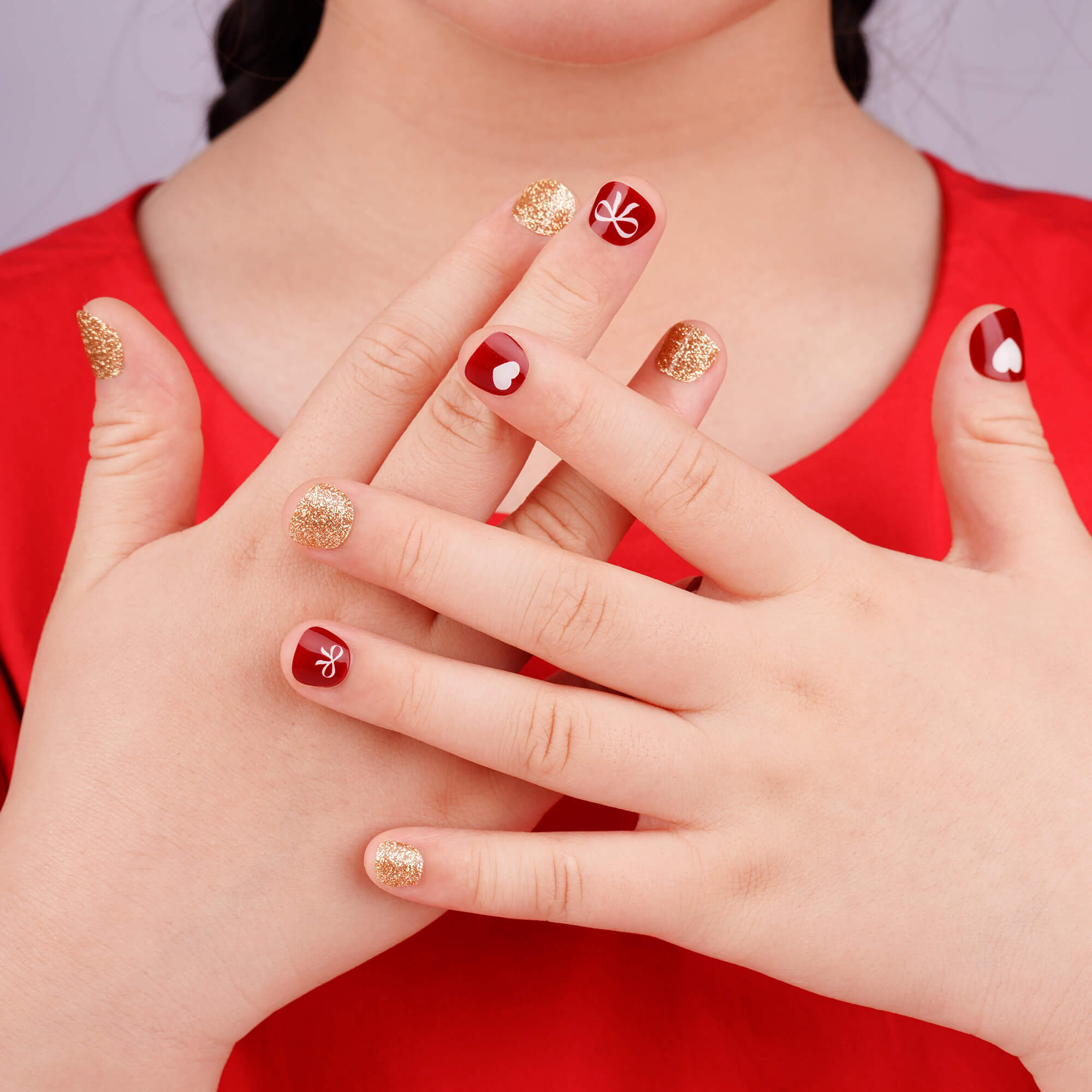 Glittery Love Kids Nail Wraps | Sparkle Hearts - 2788