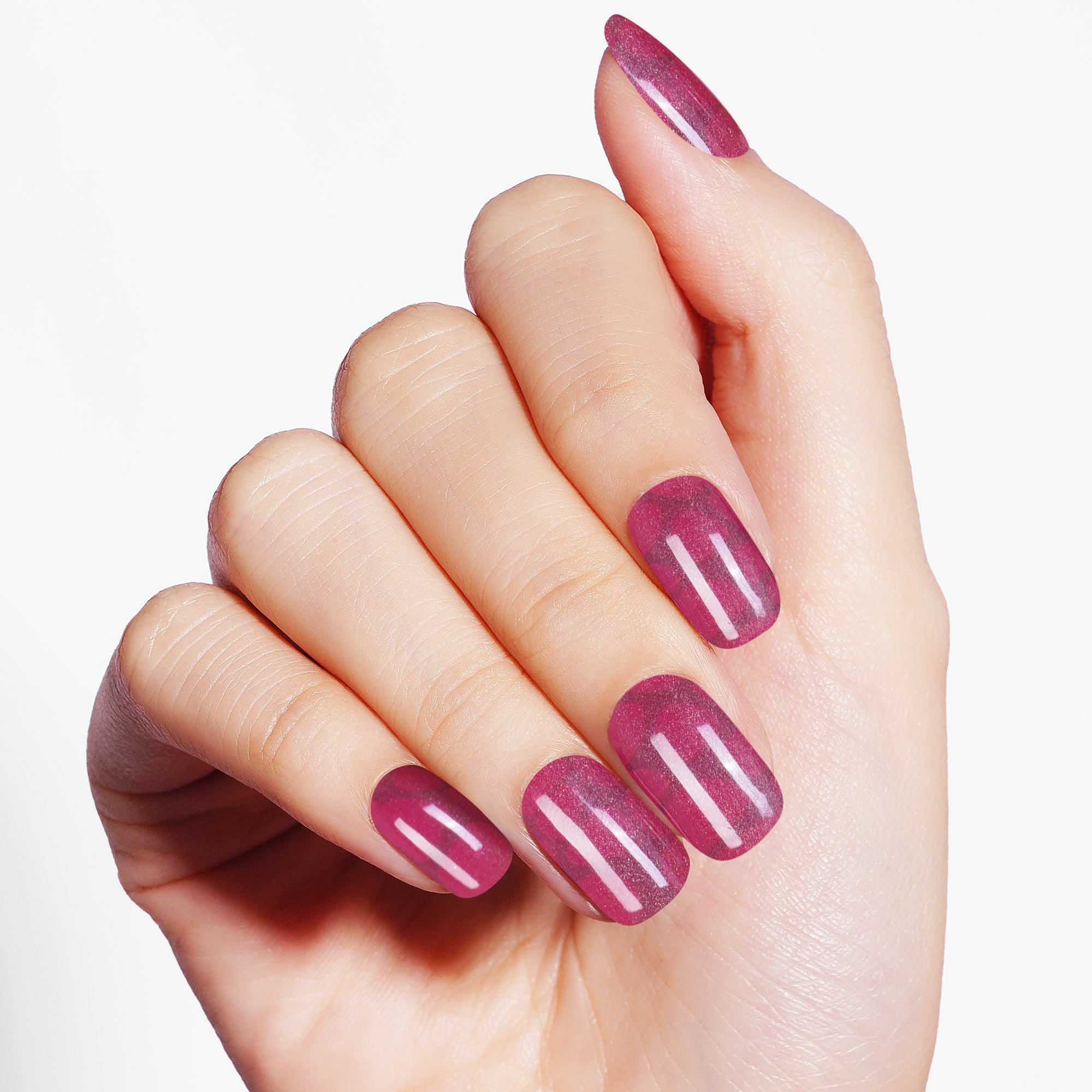 Luminous Purple Gel Nail Strips with a Subtle Crystal Shimmer | Amethy